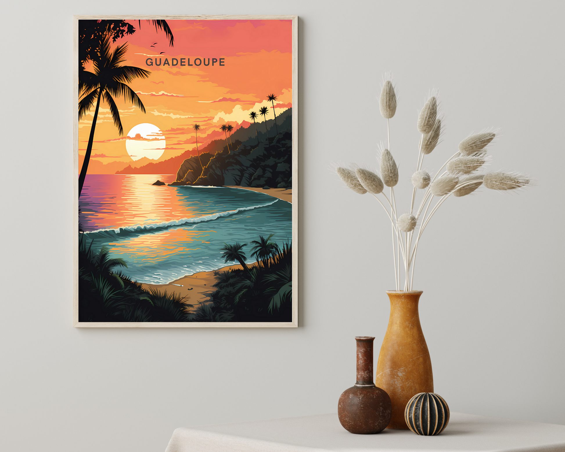 Guadeloupe Travel Poster Print - Pitchers Design