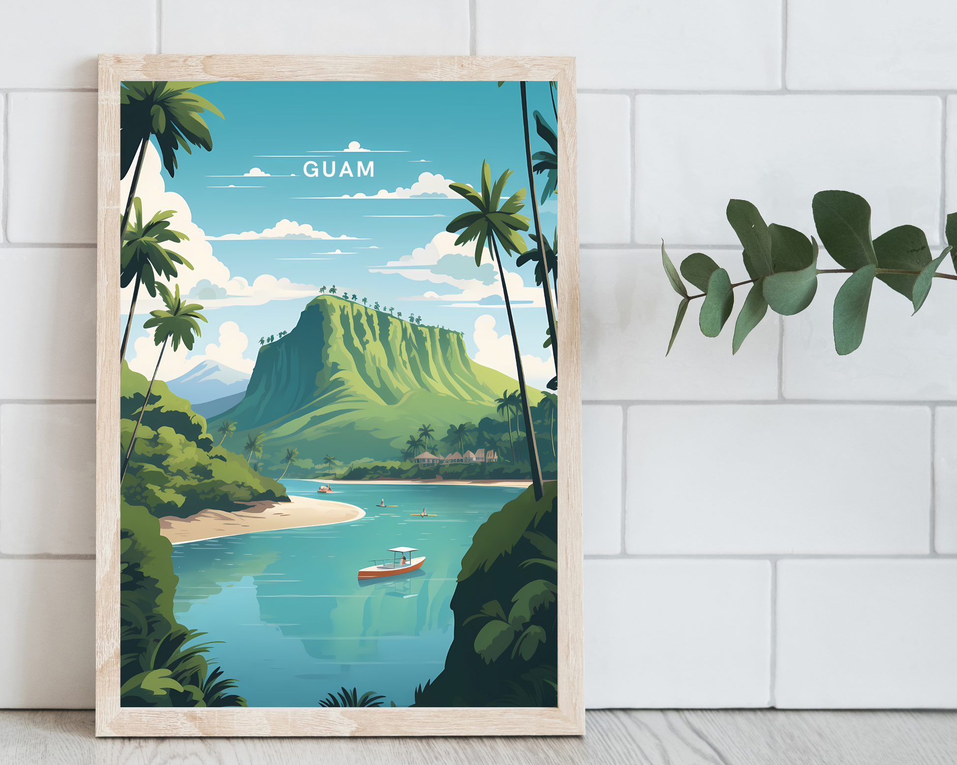 Guam Travel Poster Print - Pitchers Design