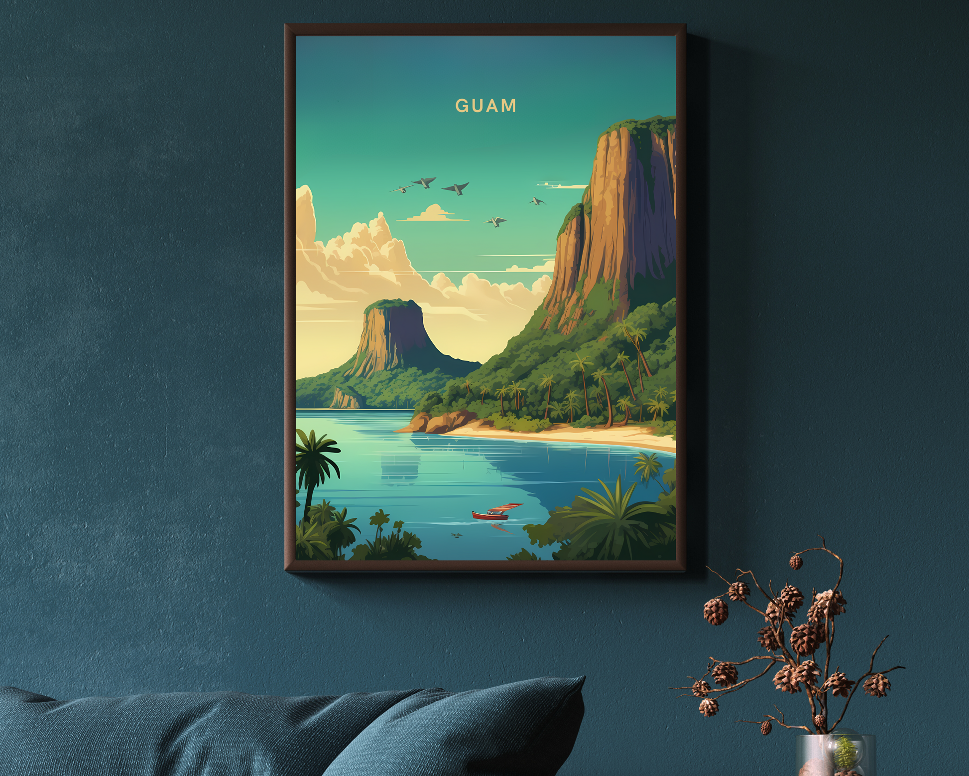 Guam Travel Poster Print - Pitchers Design