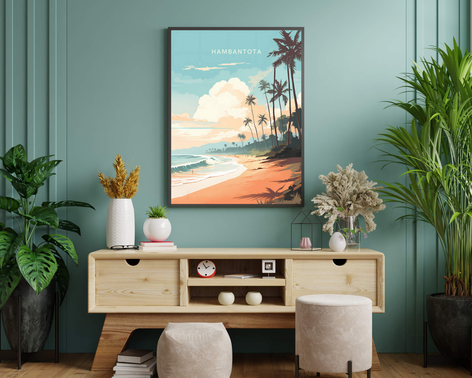 Hambantota Sri Lanka Travel Poster Print - Pitchers Design