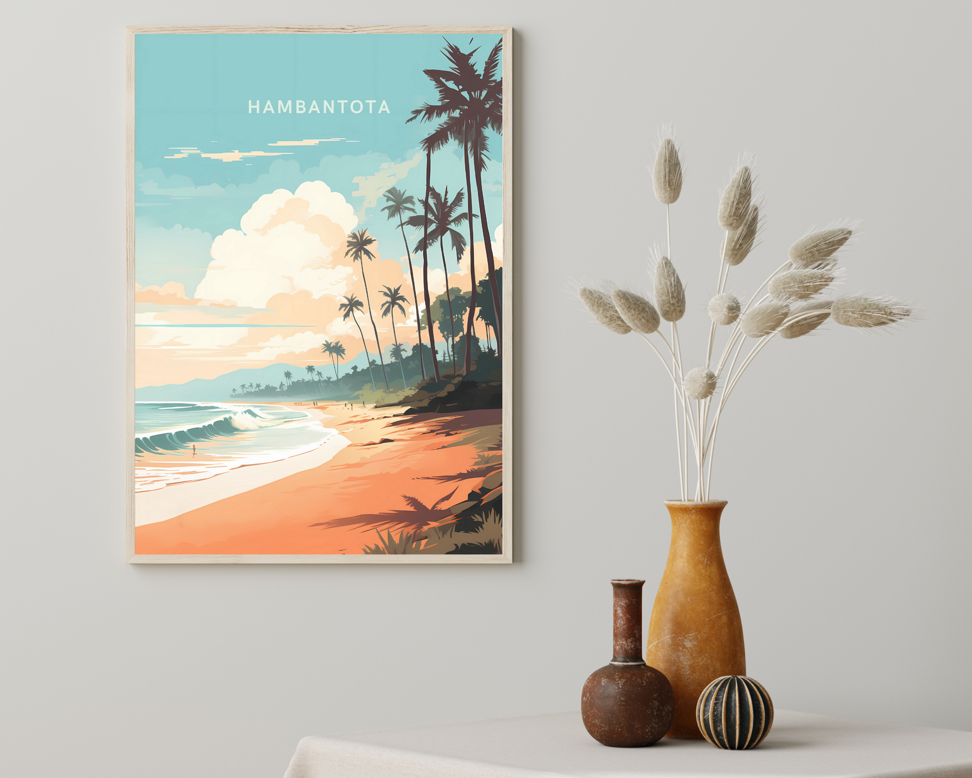 Hambantota Sri Lanka Travel Poster Print - Pitchers Design