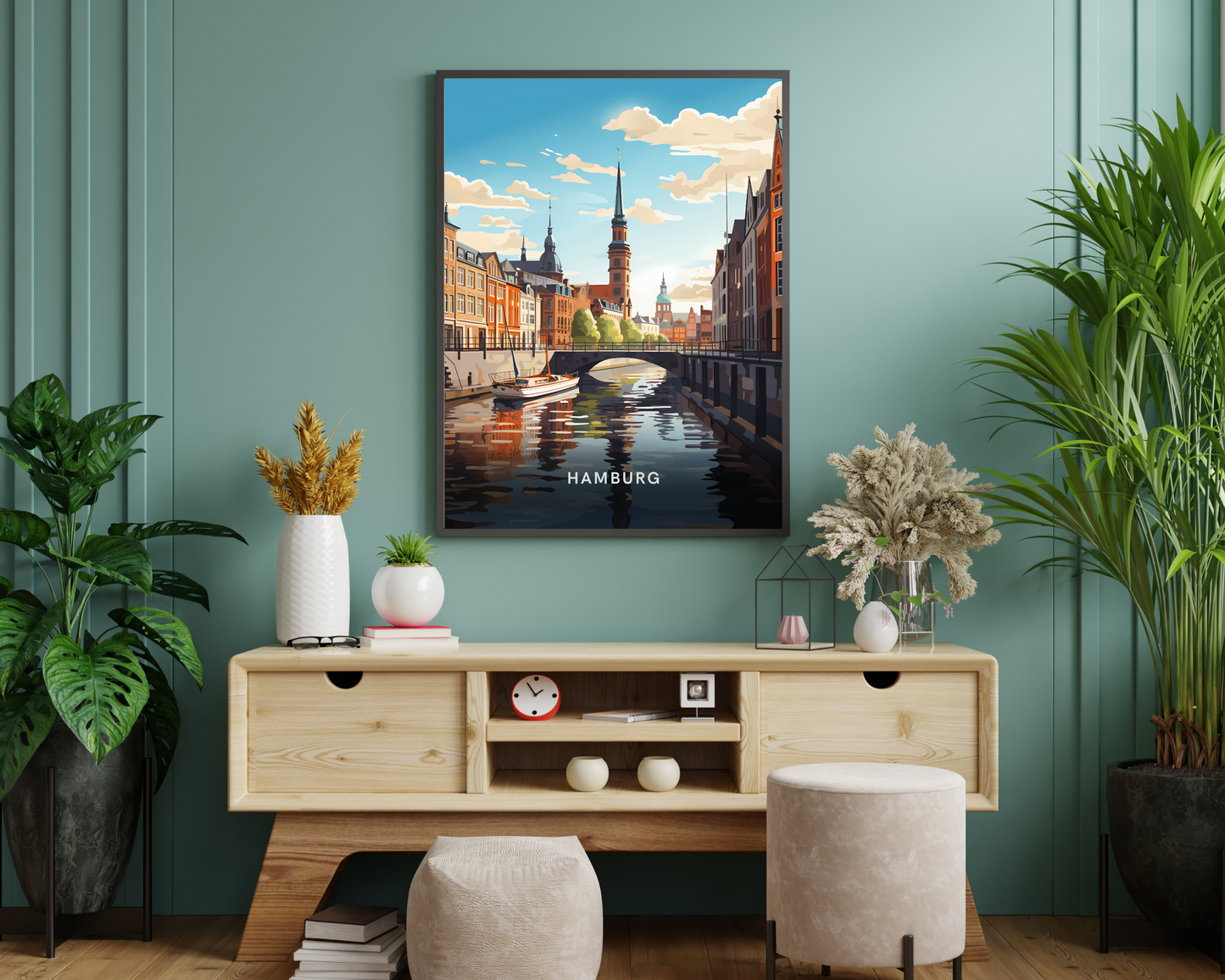 Hamburg Travel Poster Print - Pitchers Design