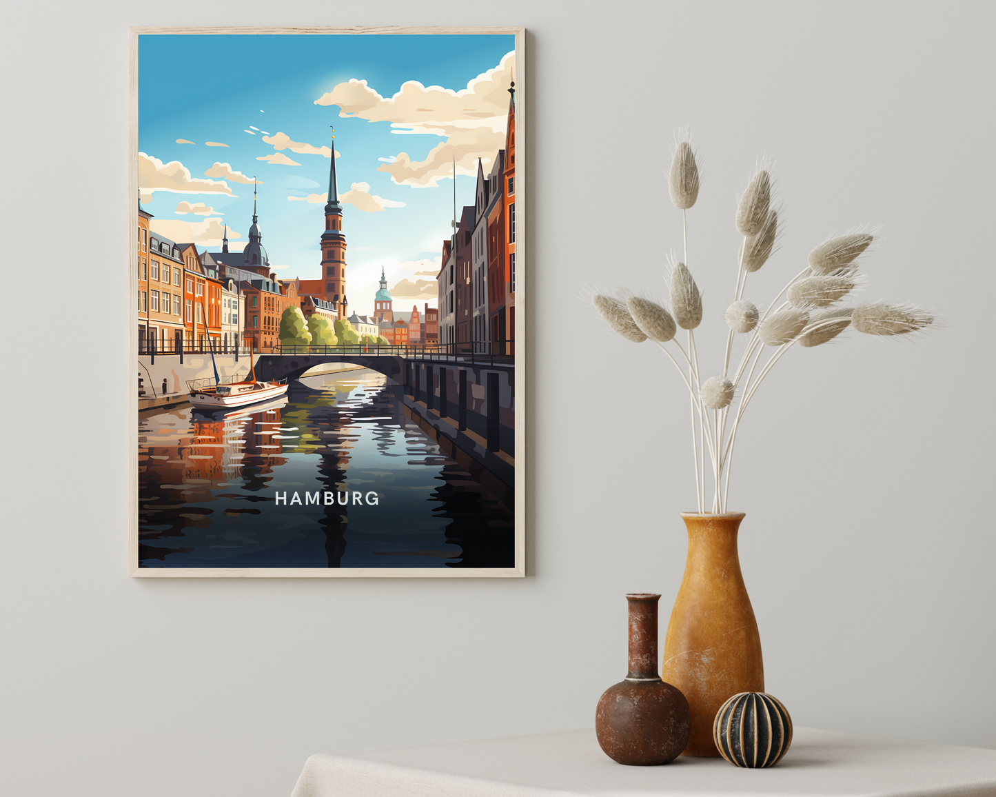 Hamburg Travel Poster Print - Pitchers Design