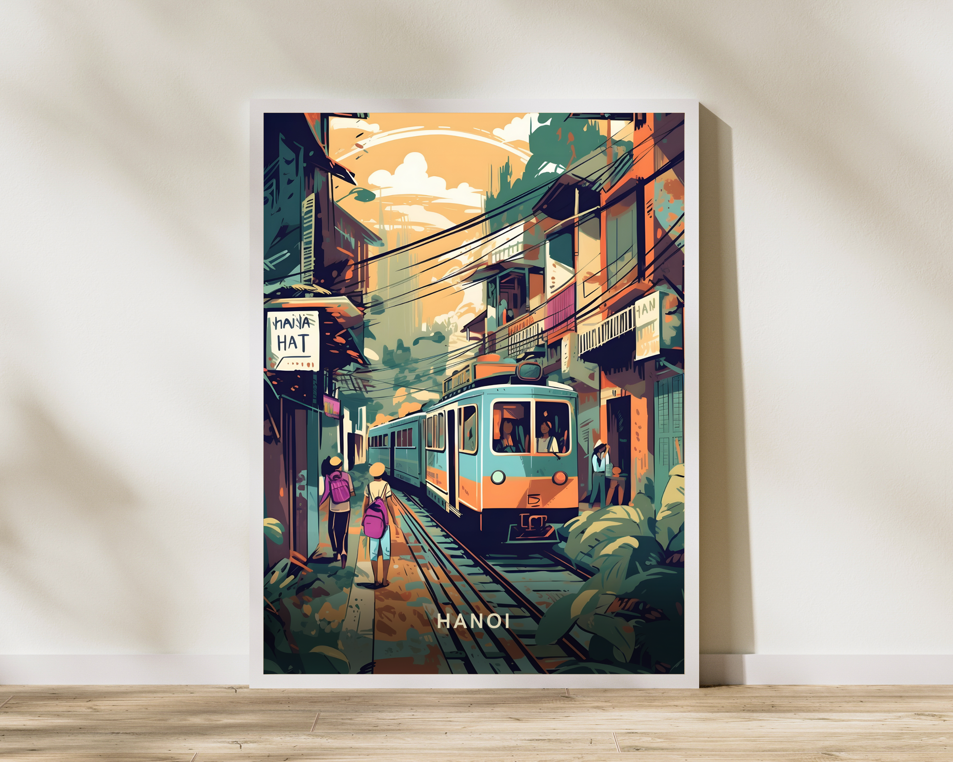 Train Street of Hanoi Vietnam Travel Poster Print - Pitchers Design