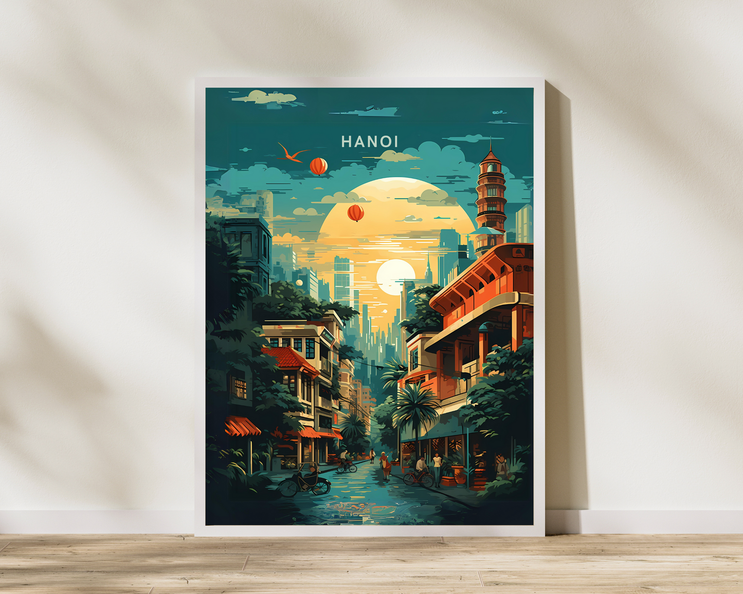 Hanoi By Night Vietnam Travel Poster Print - Pitchers Design