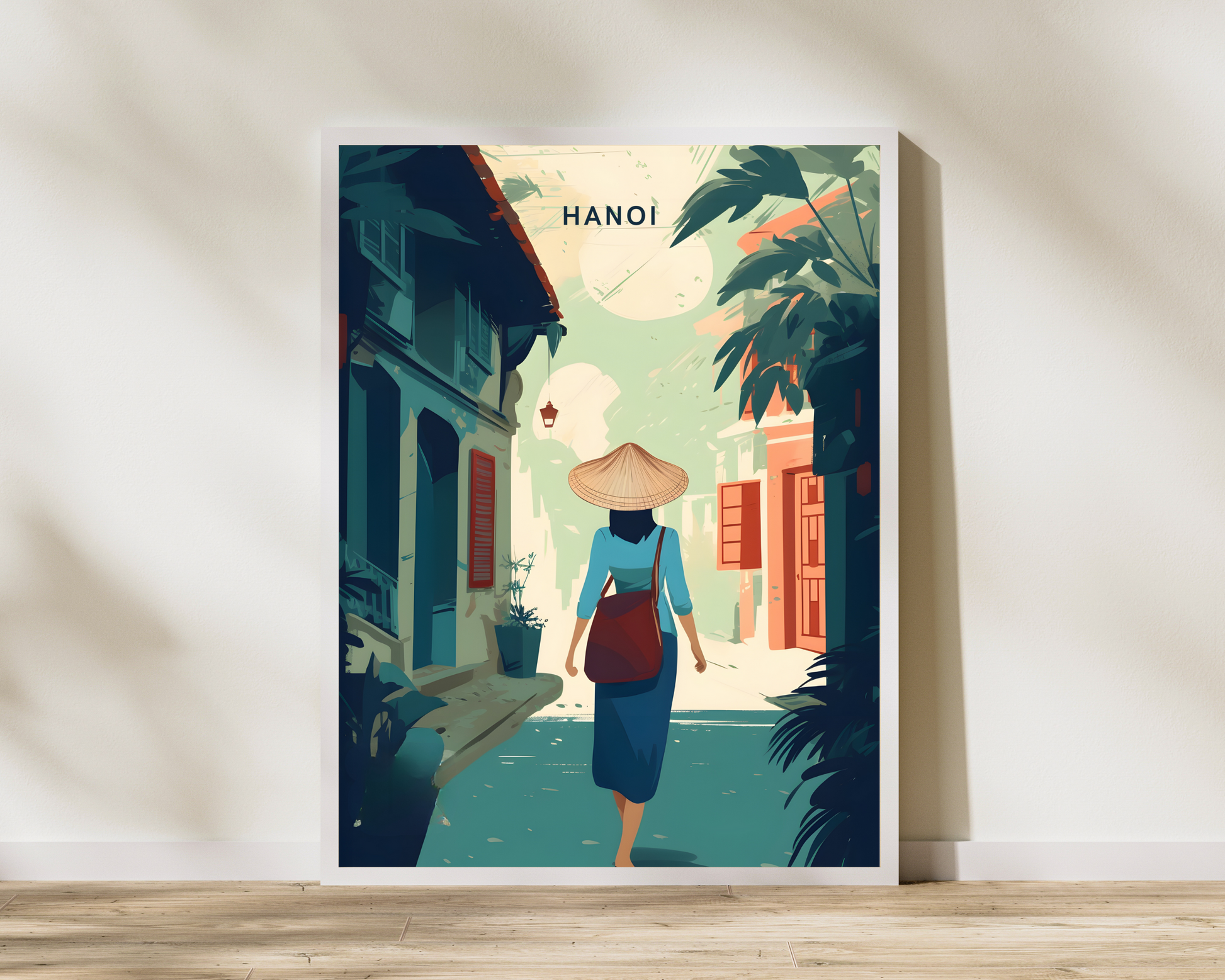 Wandering through the Streets of Hanoi Vietnam Travel Poster Print - Pitchers Design