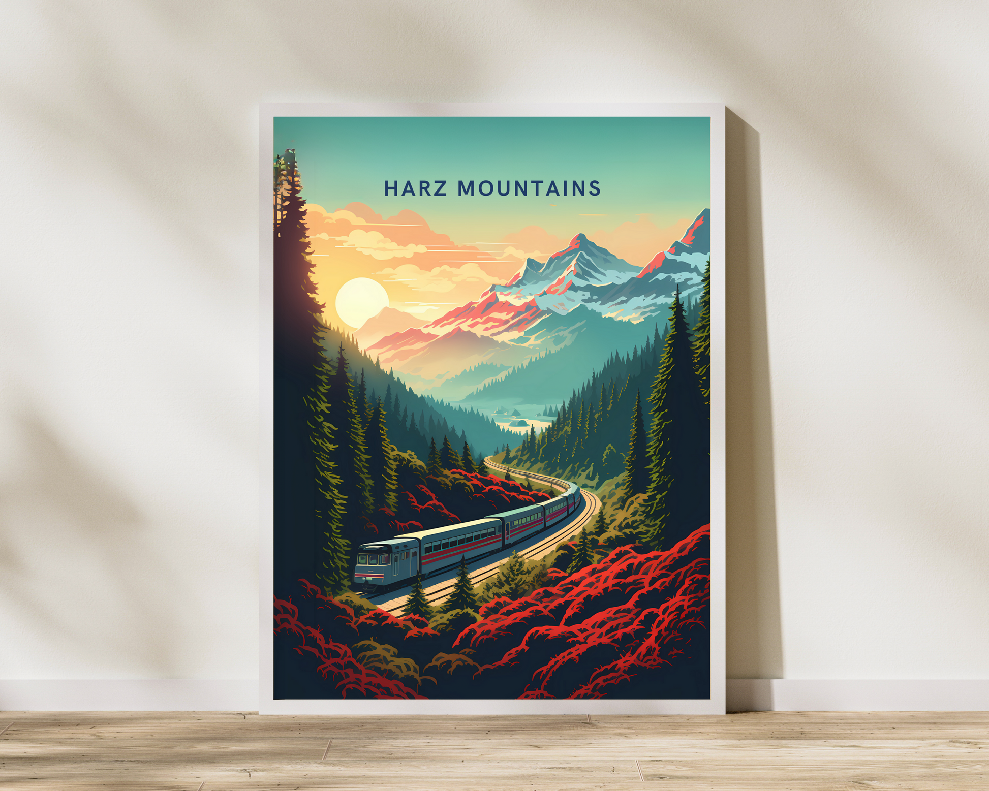 Harz Mountains Germany Travel Poster Print - Pitchers Design