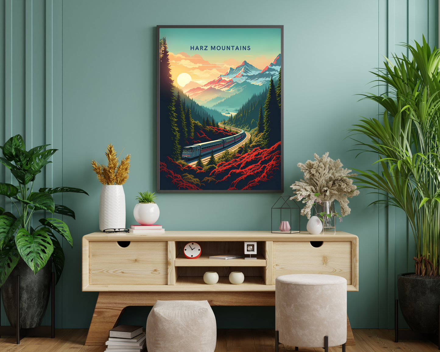 Harz Mountains Germany Travel Poster Print - Pitchers Design