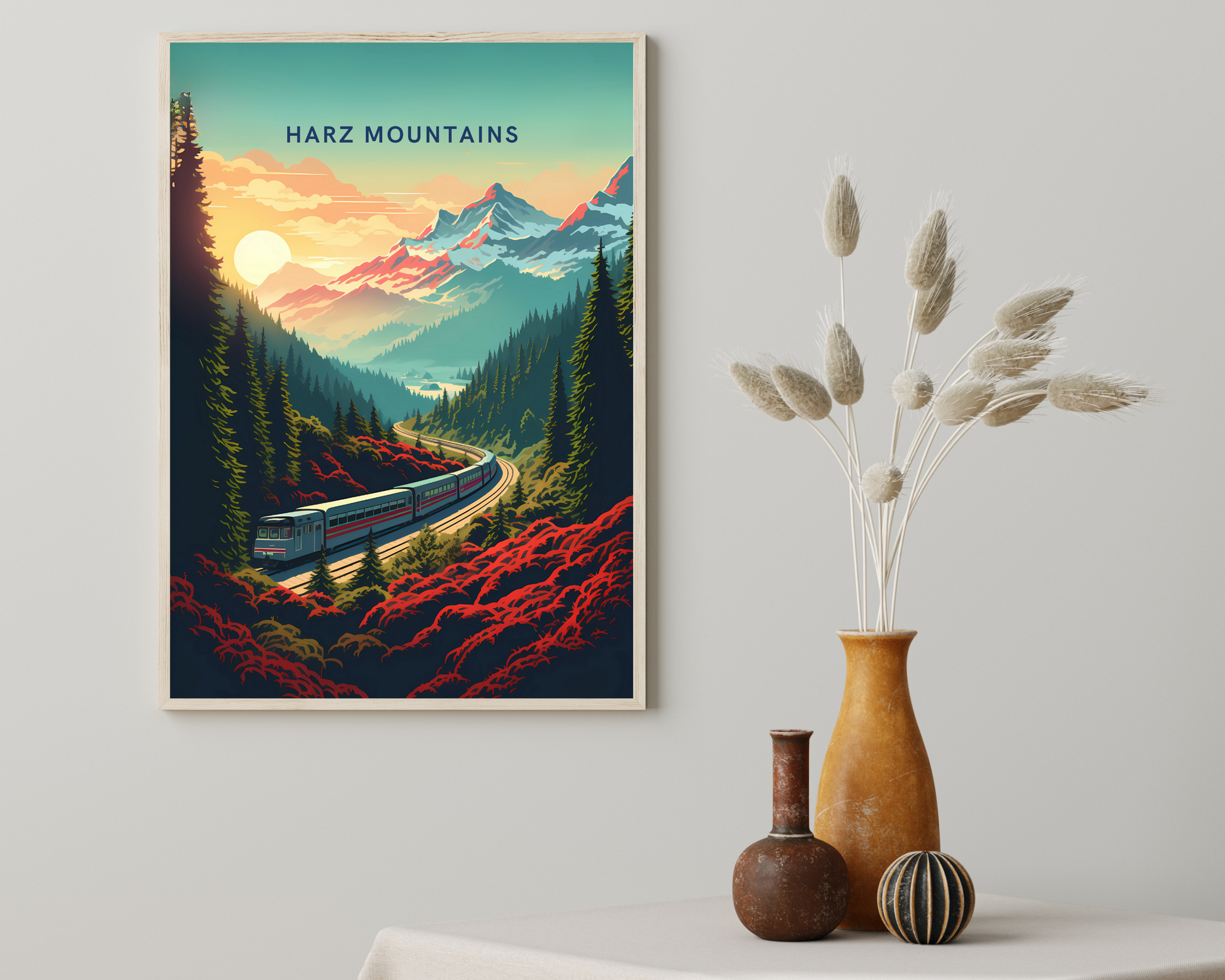 Harz Mountains Germany Travel Poster Print - Pitchers Design