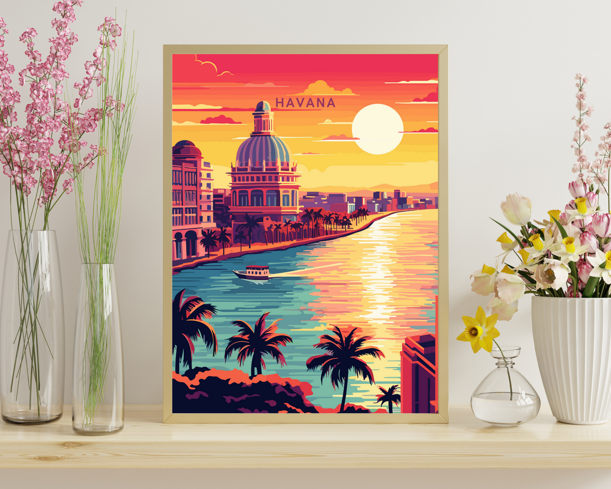 Havana Cuba Travel Poster Print - Pitchers Design