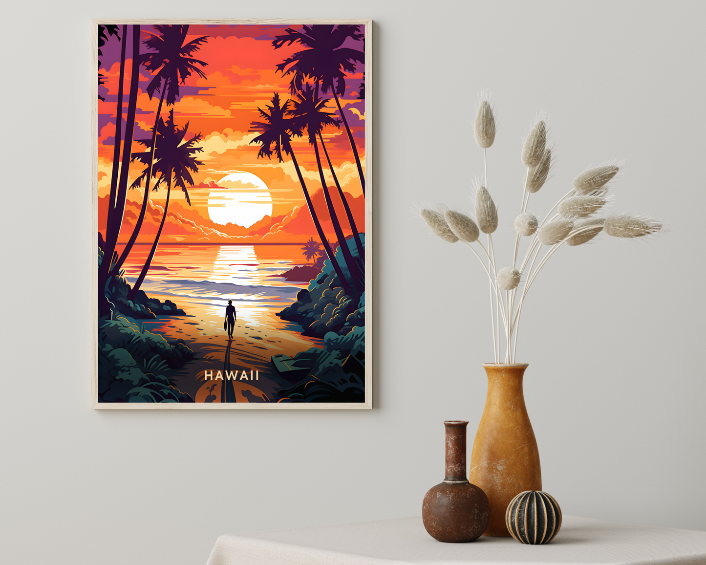 Hawaii Travel Poster Print - Pitchers Design