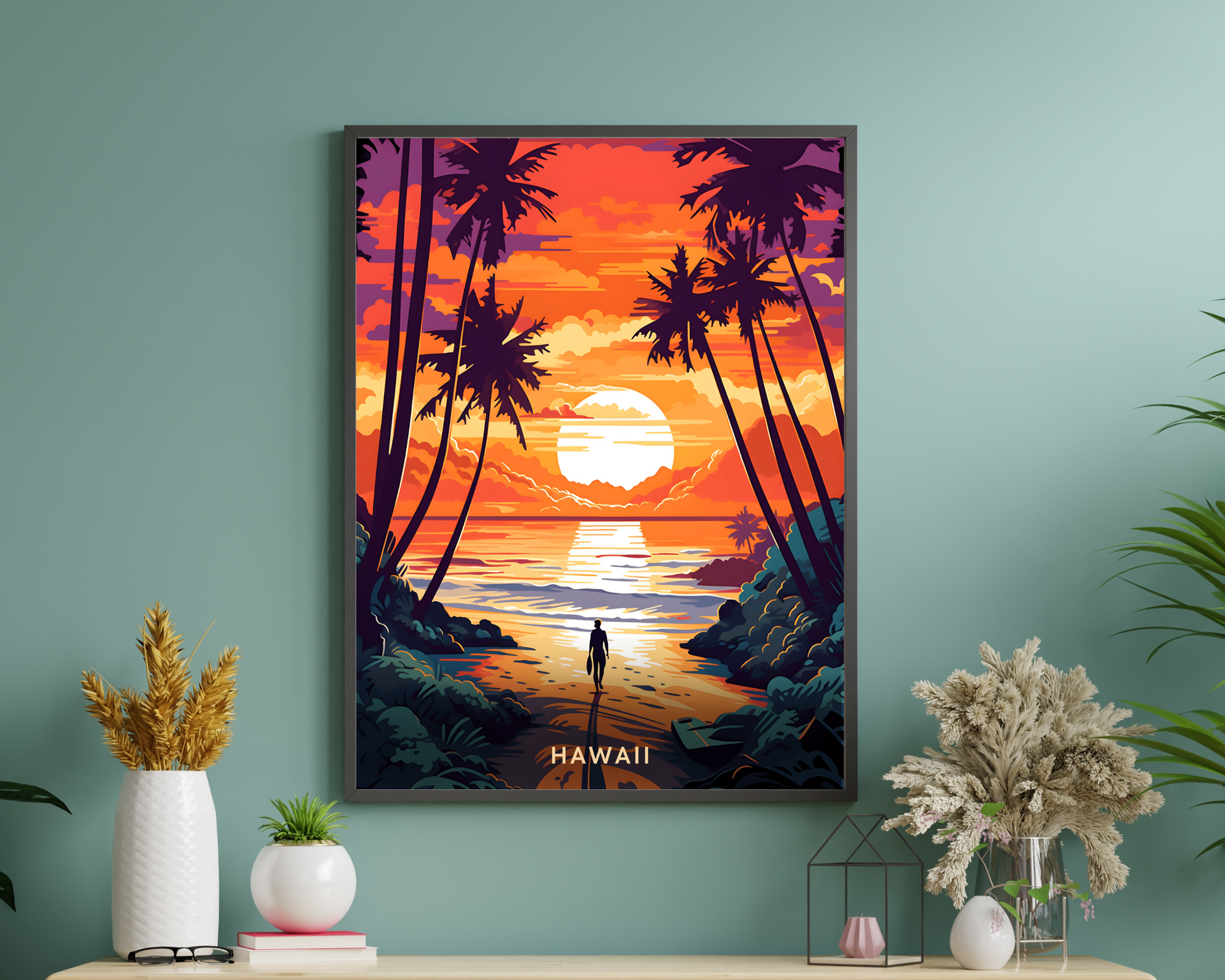 Hawaii Travel Poster Print - Pitchers Design