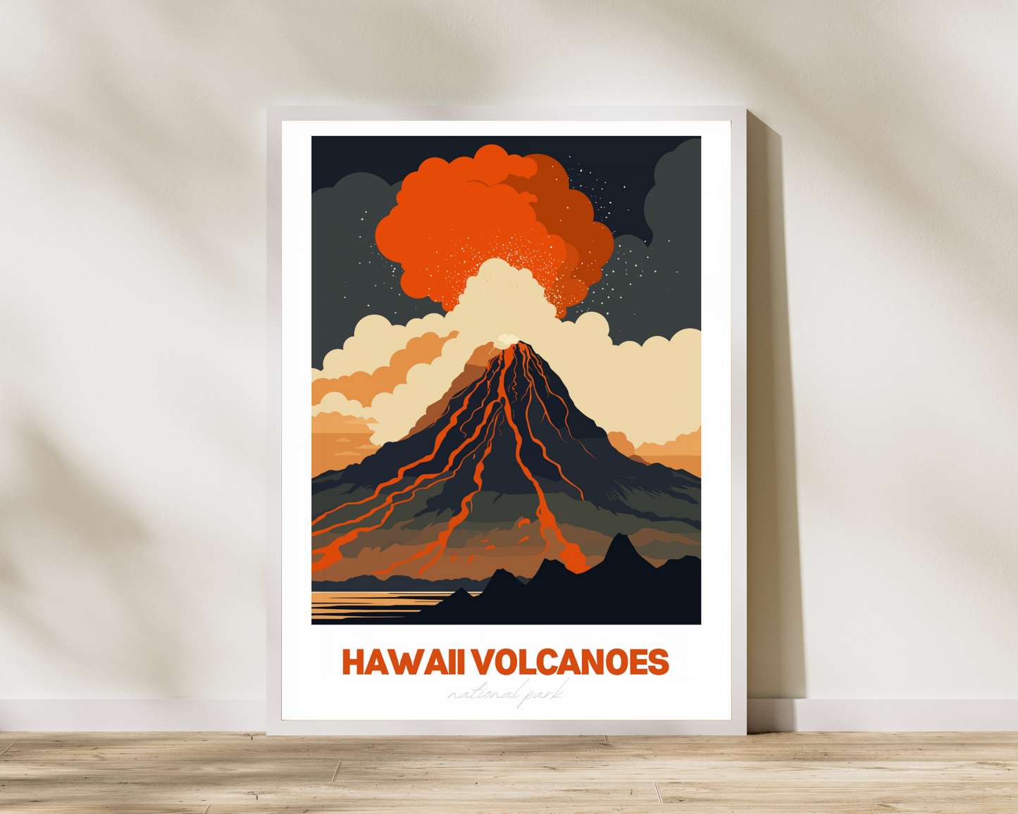 Hawaii Volcanoes National Park Travel Poster Print - Pitchers Design