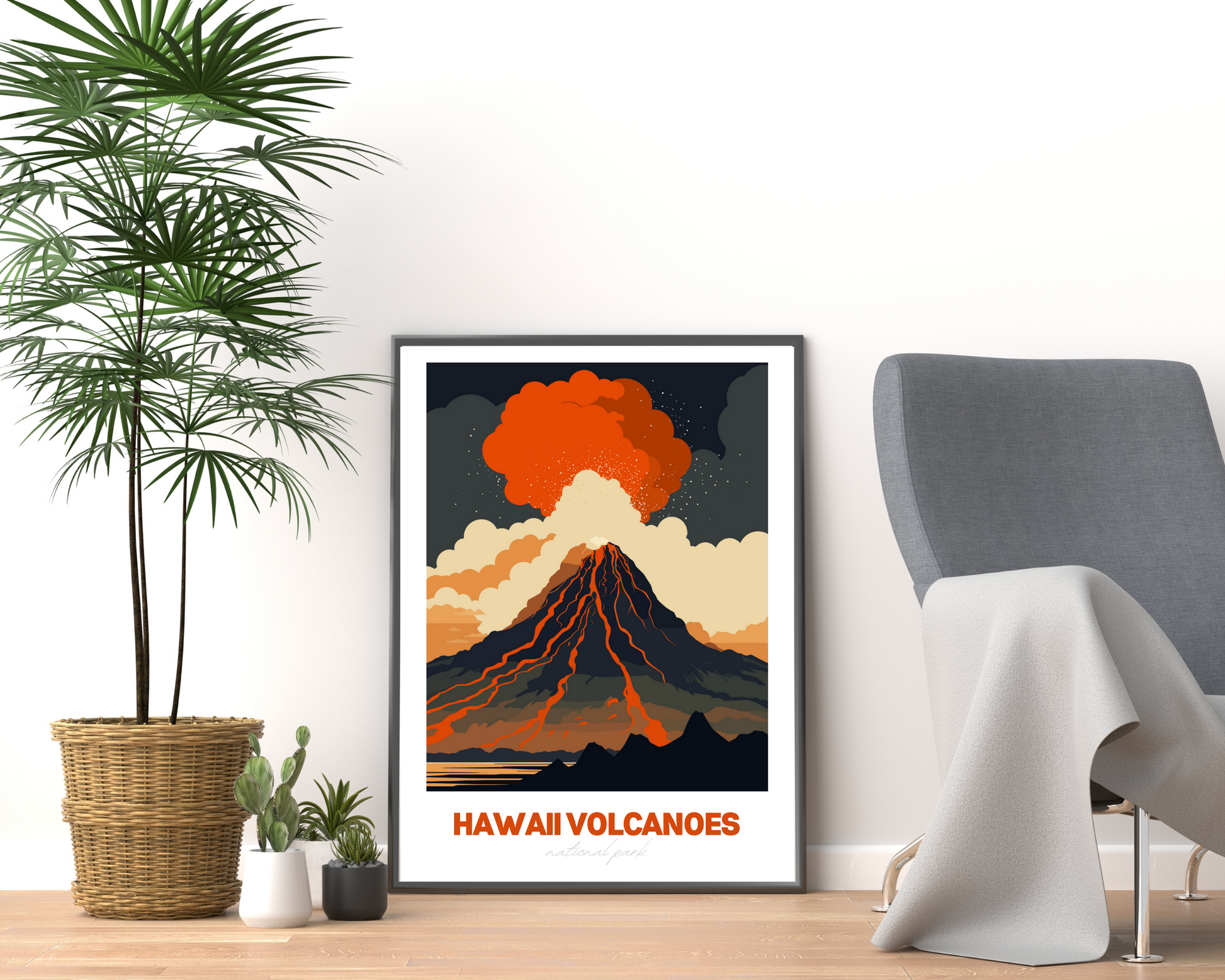 Hawaii Volcanoes National Park Travel Poster Print - Pitchers Design