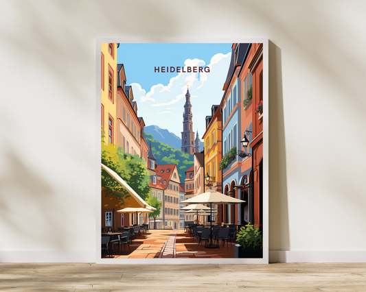 Heidelberg Germany Travel Poster Print - Pitchers Design