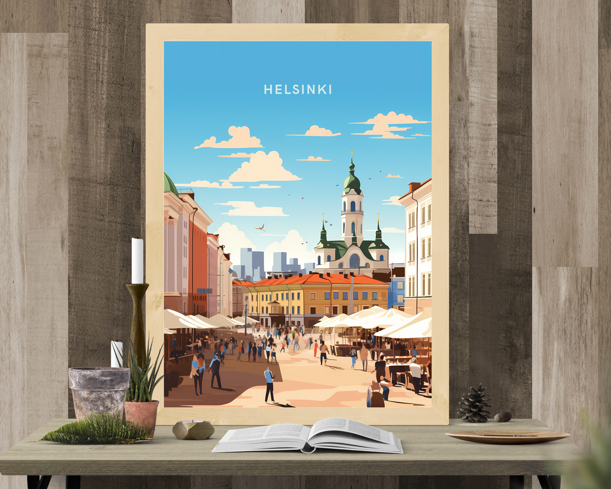 Helsinki Finland Travel Poster Print - Pitchers Design