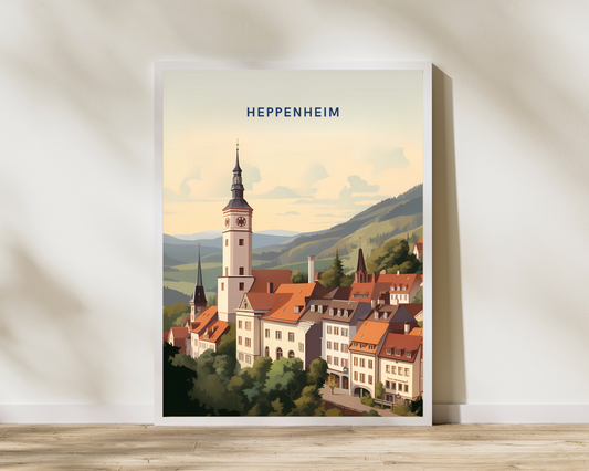 Heppenheim Germany Travel Poster Print - Pitchers Design