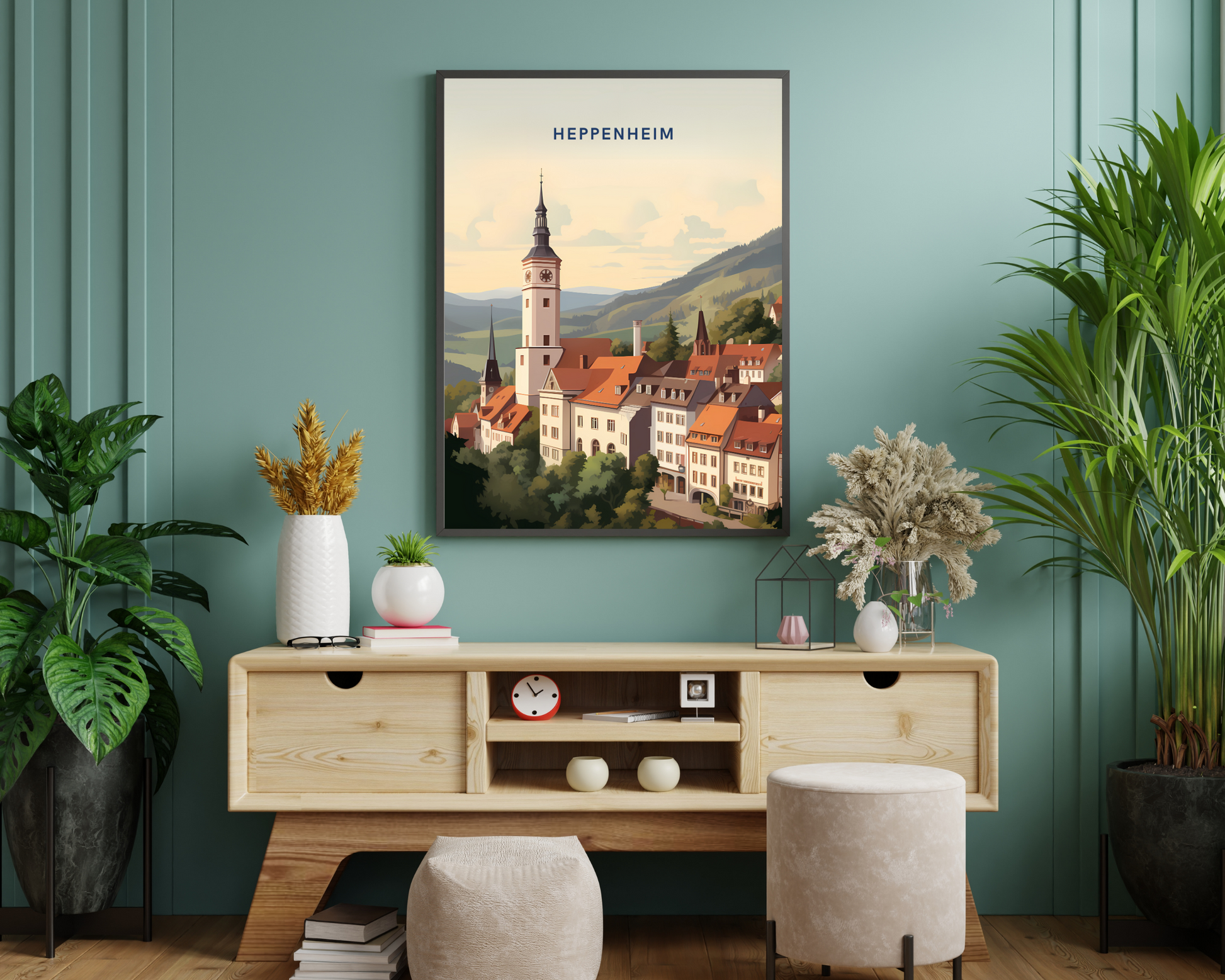 Heppenheim Germany Travel Poster Print - Pitchers Design