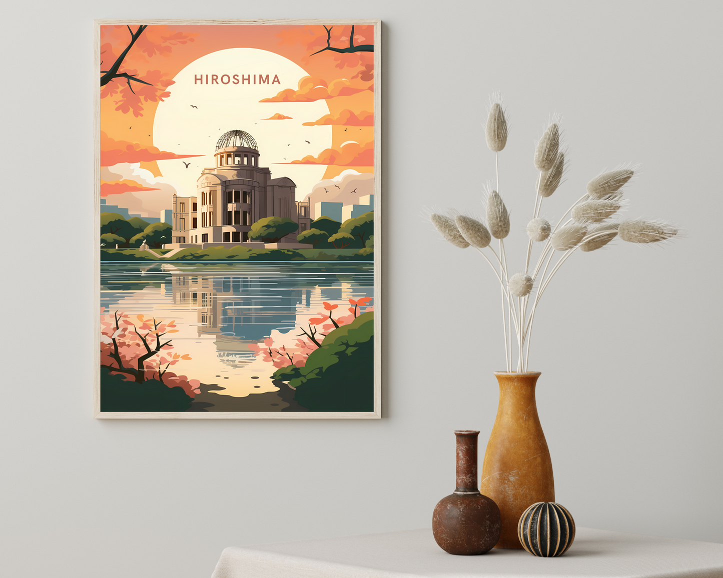 Hiroshima Japan Travel Poster Print - Pitchers Design