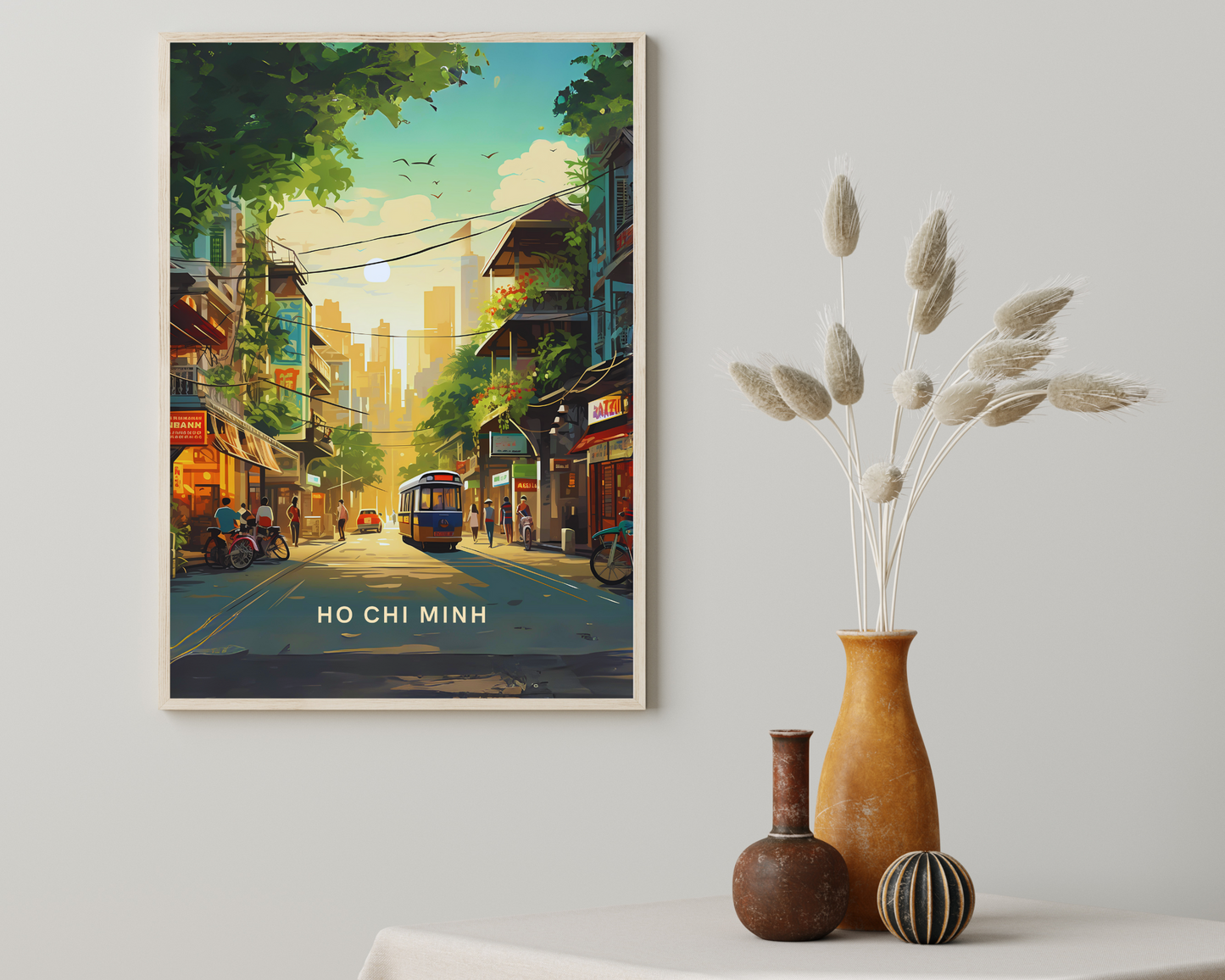 Ho Chi Minh City Vietnam Travel Poster Print - Pitchers Design