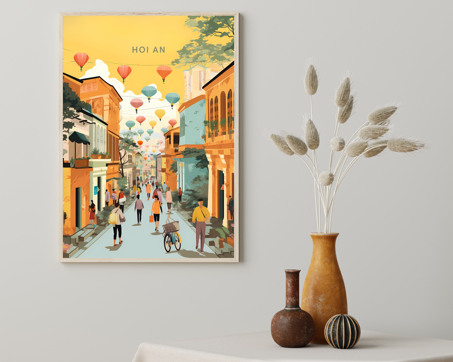 Hoi An by Day Vietnam Travel Poster Print - Pitchers Design