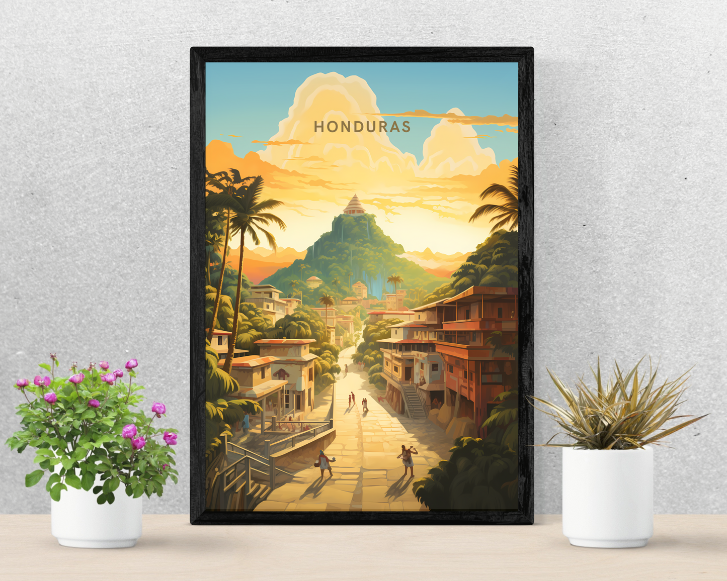 Honduras Travel Poster Print - Pitchers Design