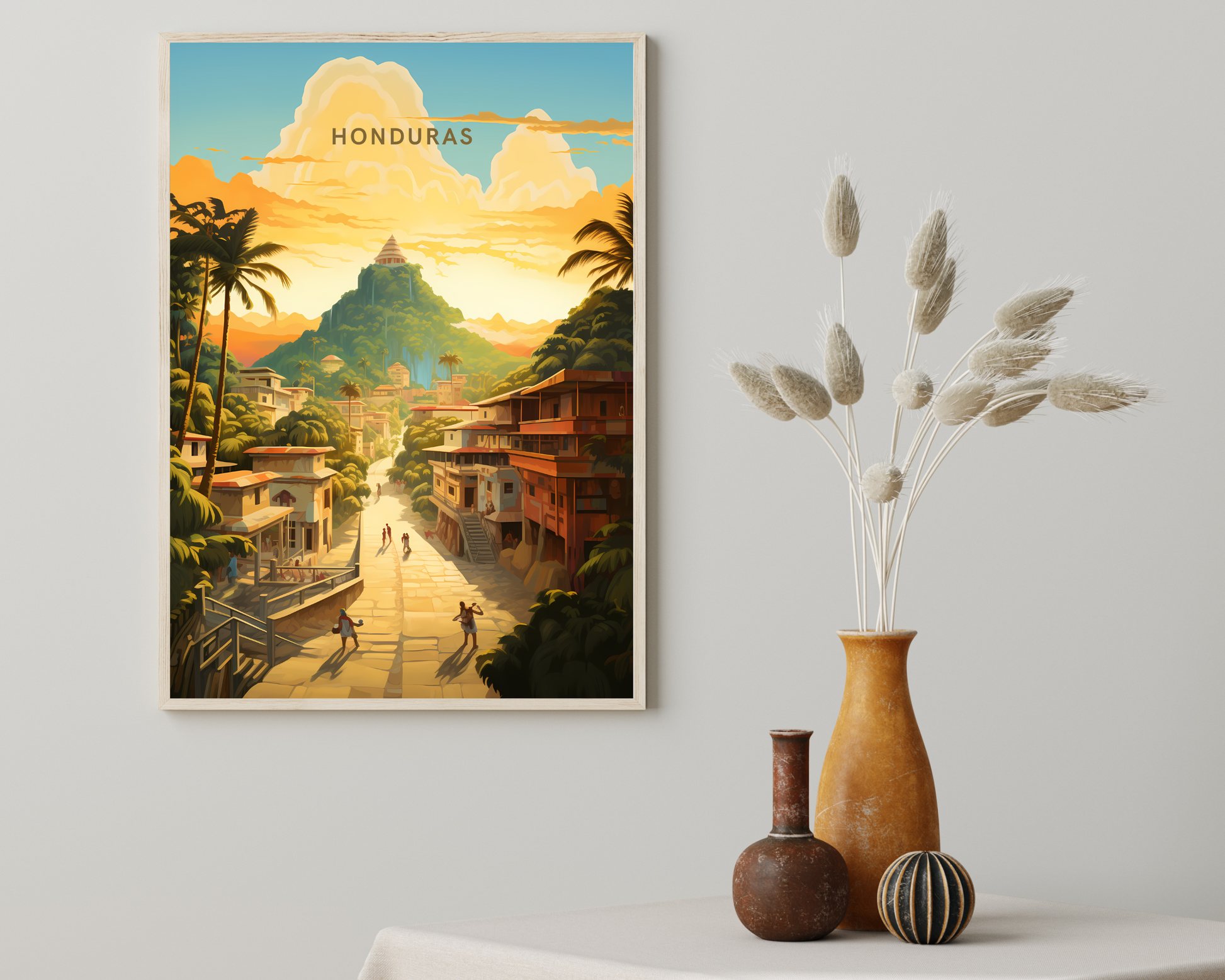 Honduras Travel Poster Print - Pitchers Design