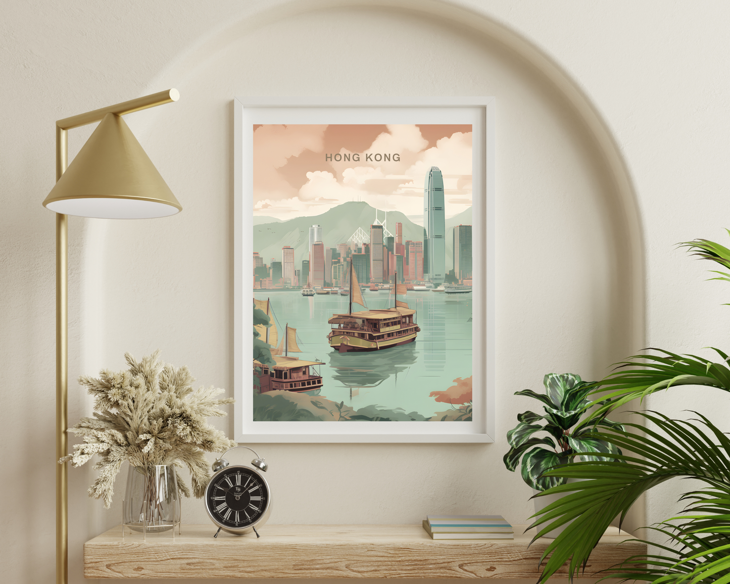 Hong Kong Travel Poster Print - Pitchers Design