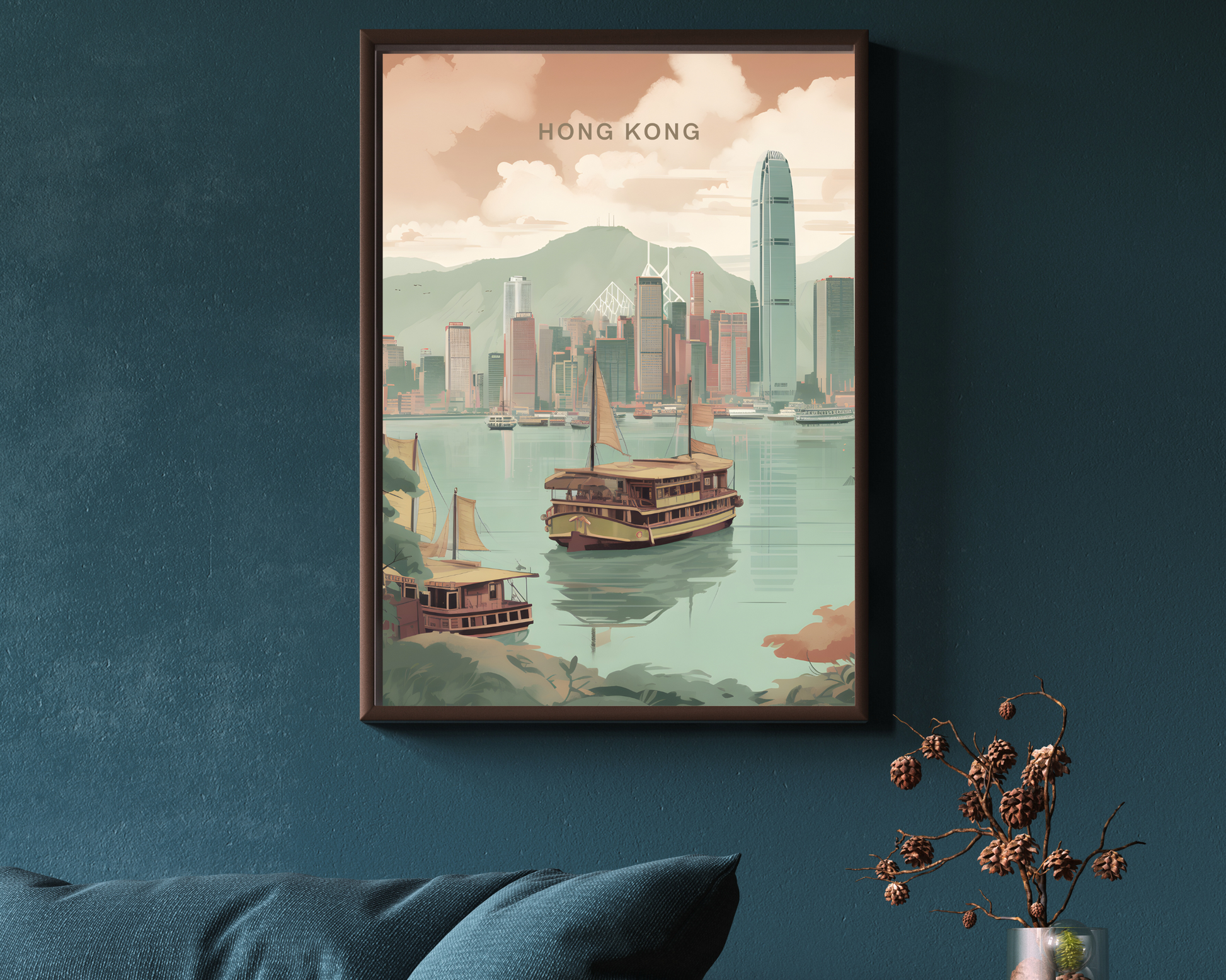 Hong Kong Travel Poster Print - Pitchers Design