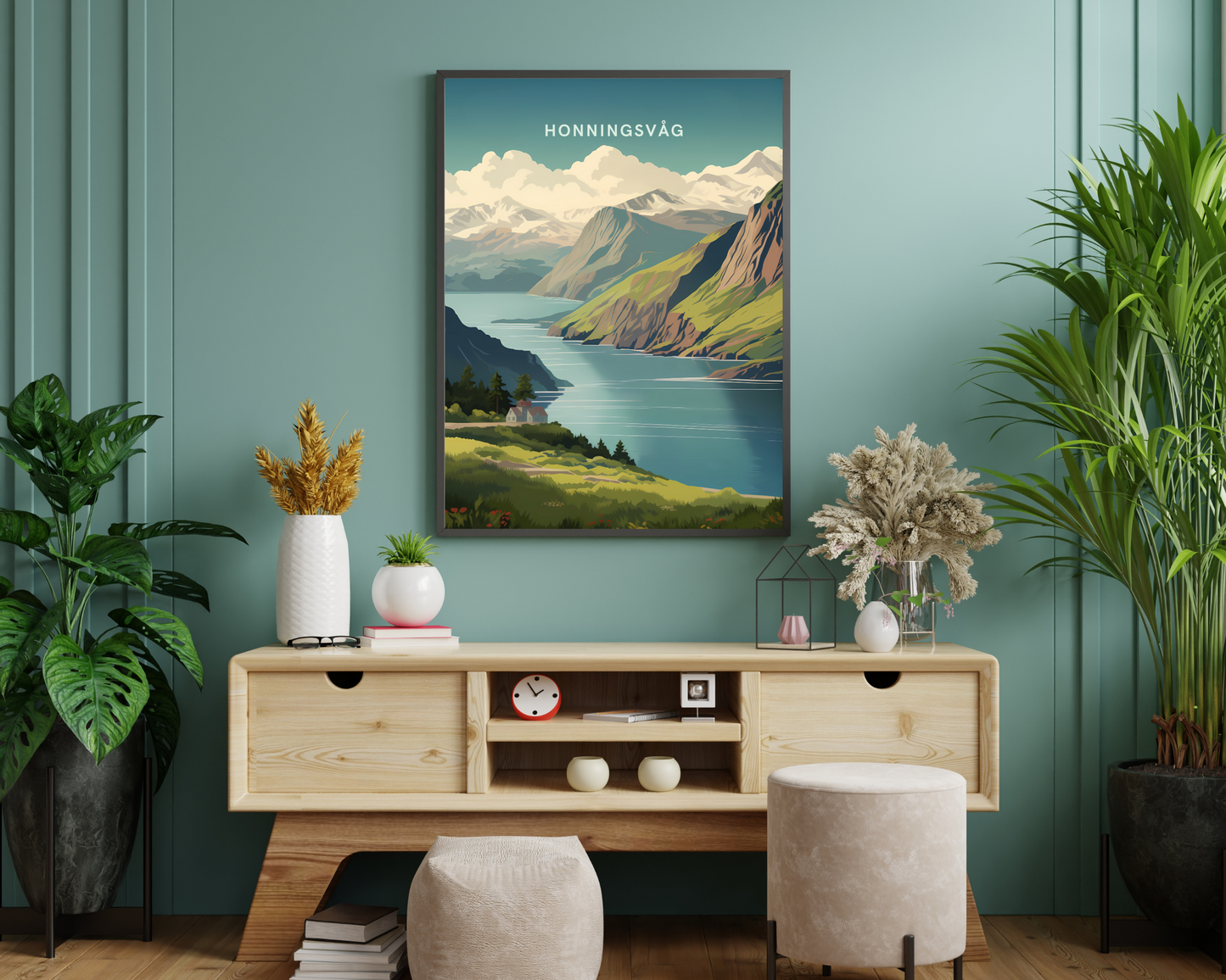 Honningsvåg Norway Travel Poster Print - Pitchers Design