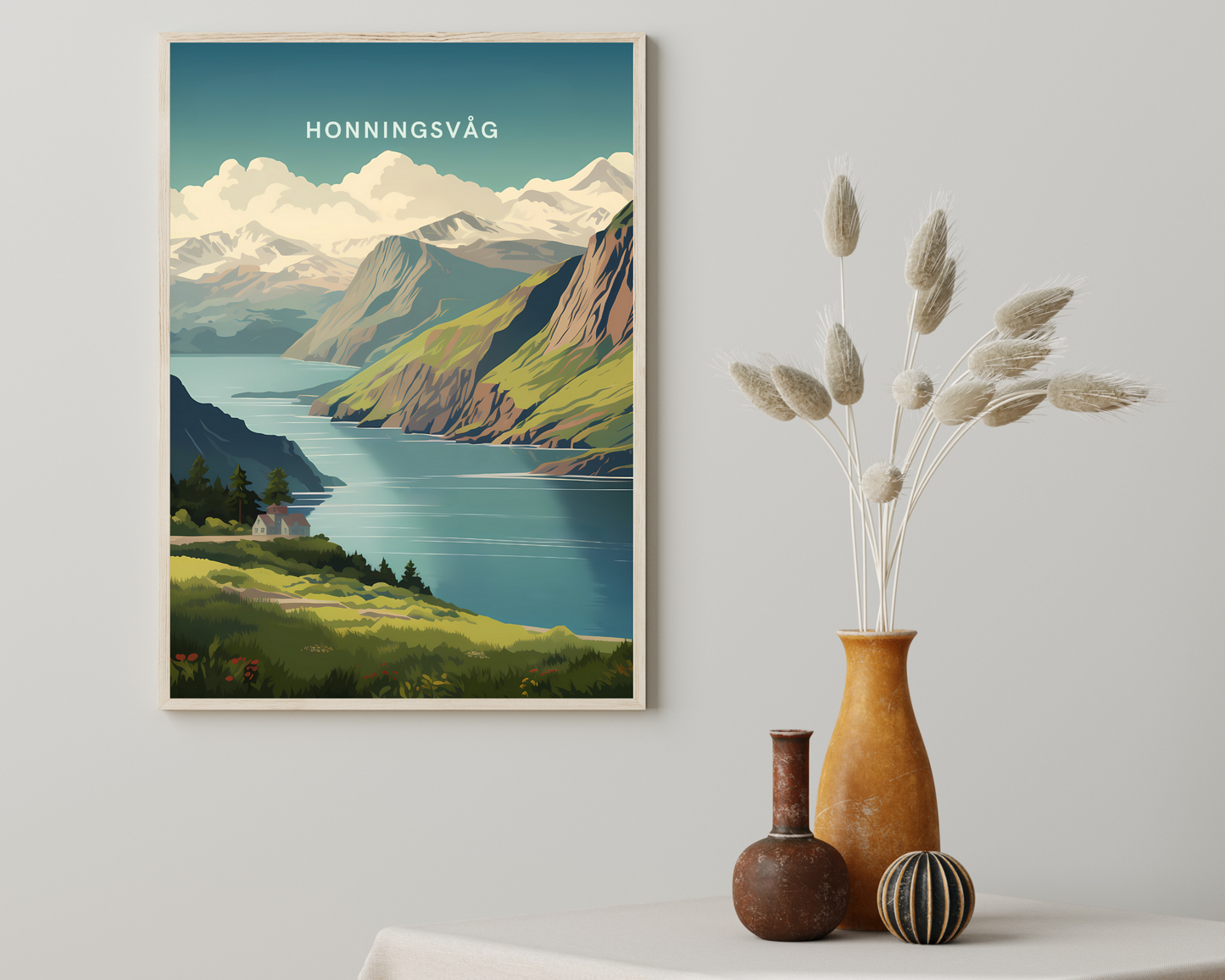 Honningsvåg Norway Travel Poster Print - Pitchers Design