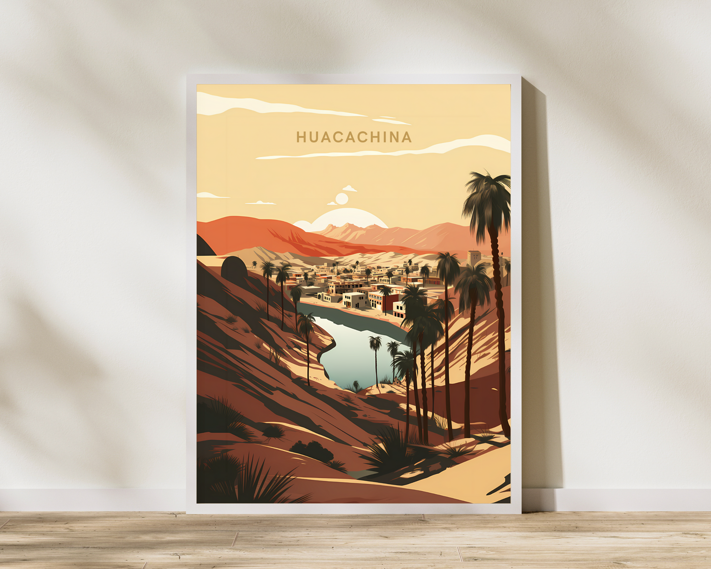 Huacachina Ica Peru Travel Poster Print - Pitchers Design