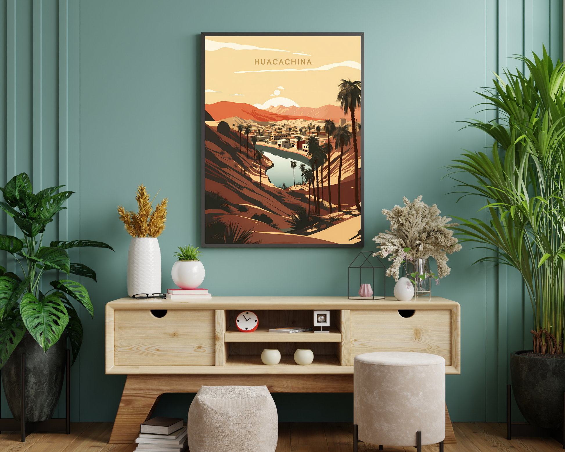 Huacachina Ica Peru Travel Poster Print - Pitchers Design