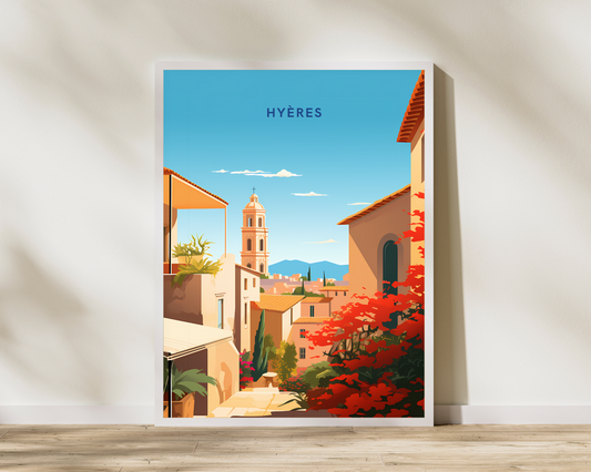 Hyères France Travel Poster Print - Pitchers Design