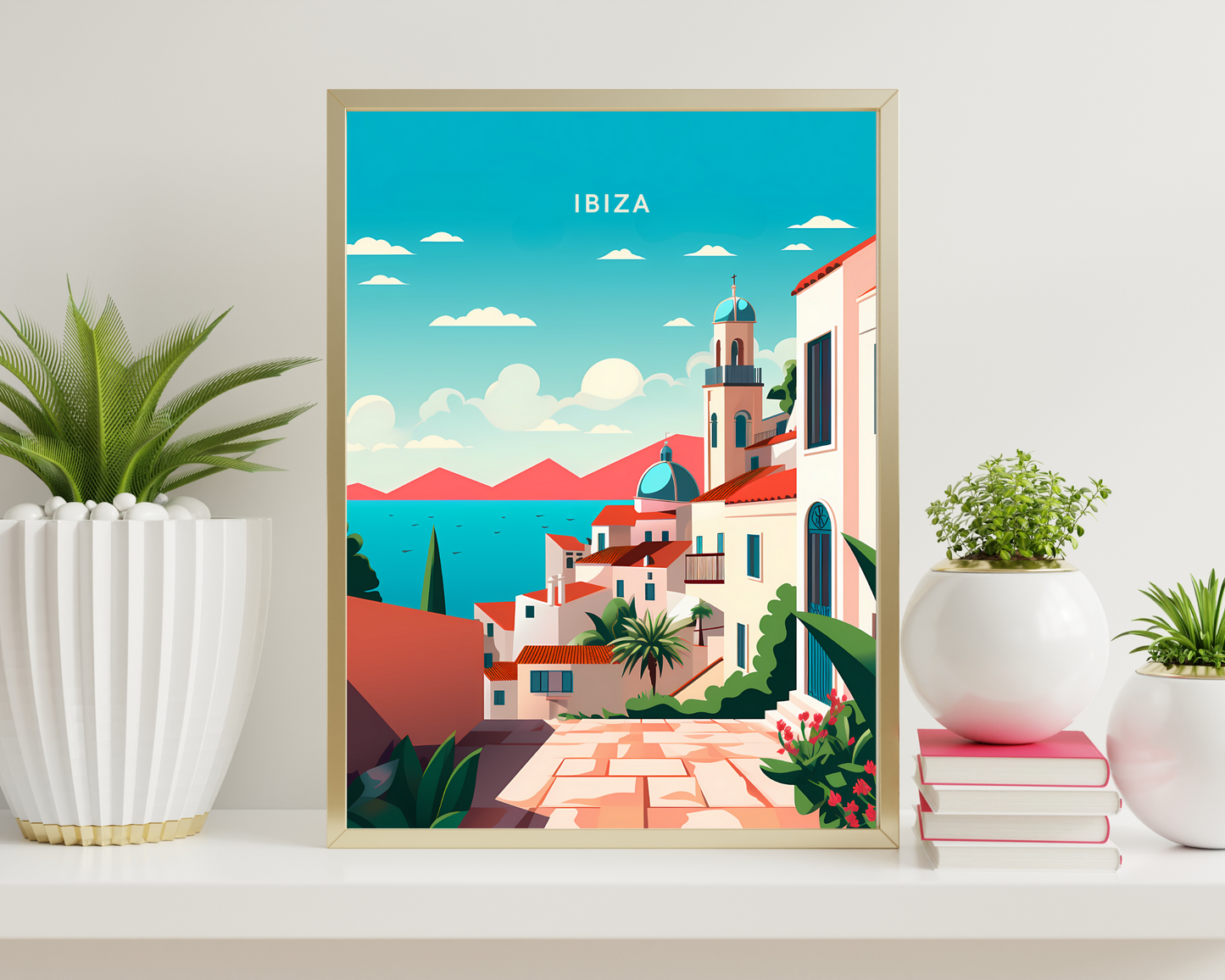 Ibiza Spain Travel Poster Print - Pitchers Design