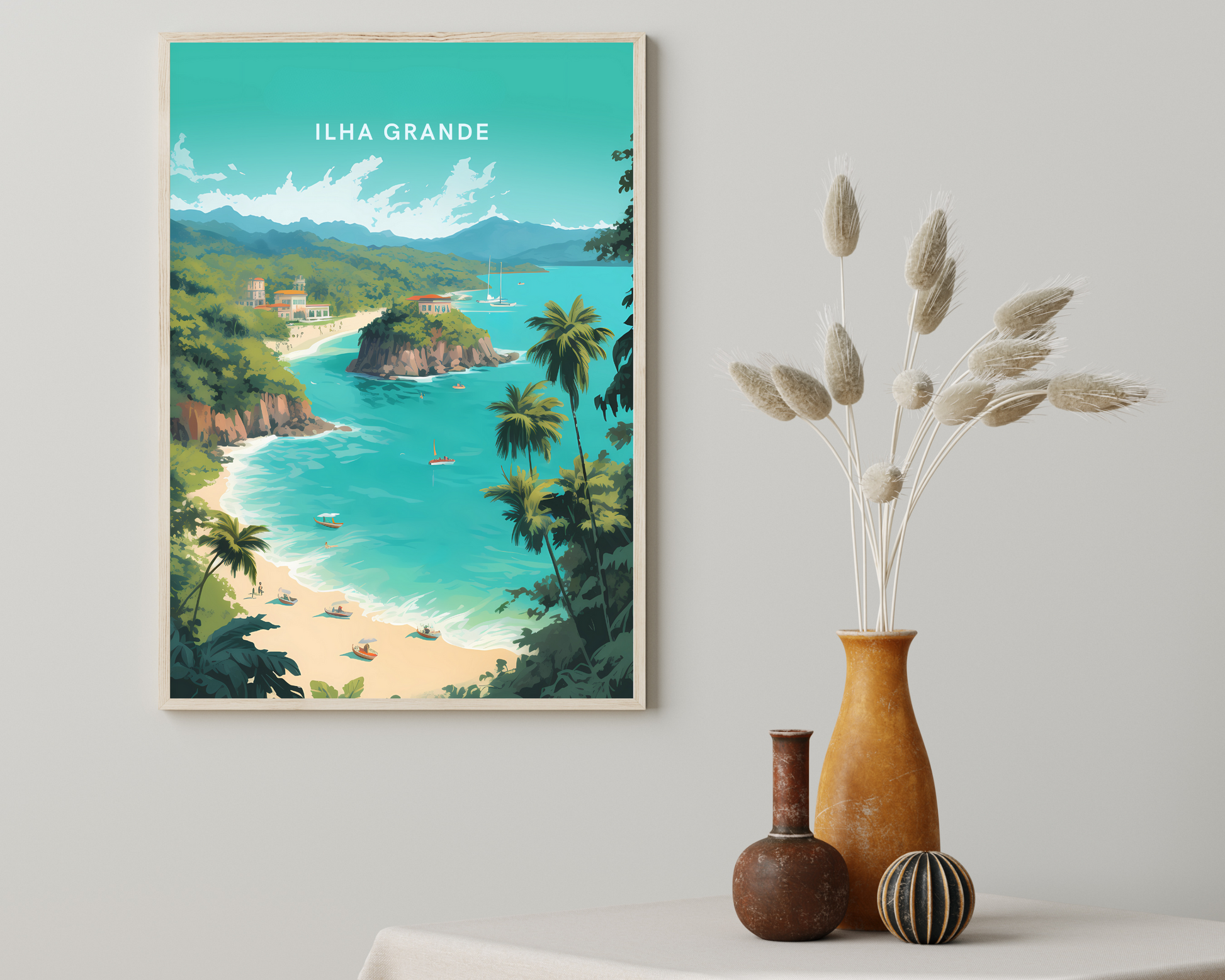 Ilha Grande Brazil Travel Poster Print - Pitchers Design