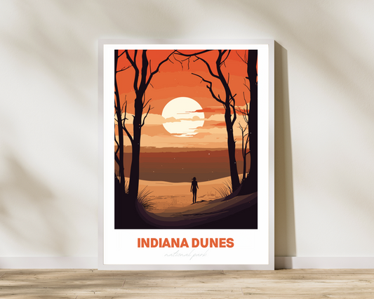 Indiana Dunes National Park Travel Poster Print - Pitchers Design