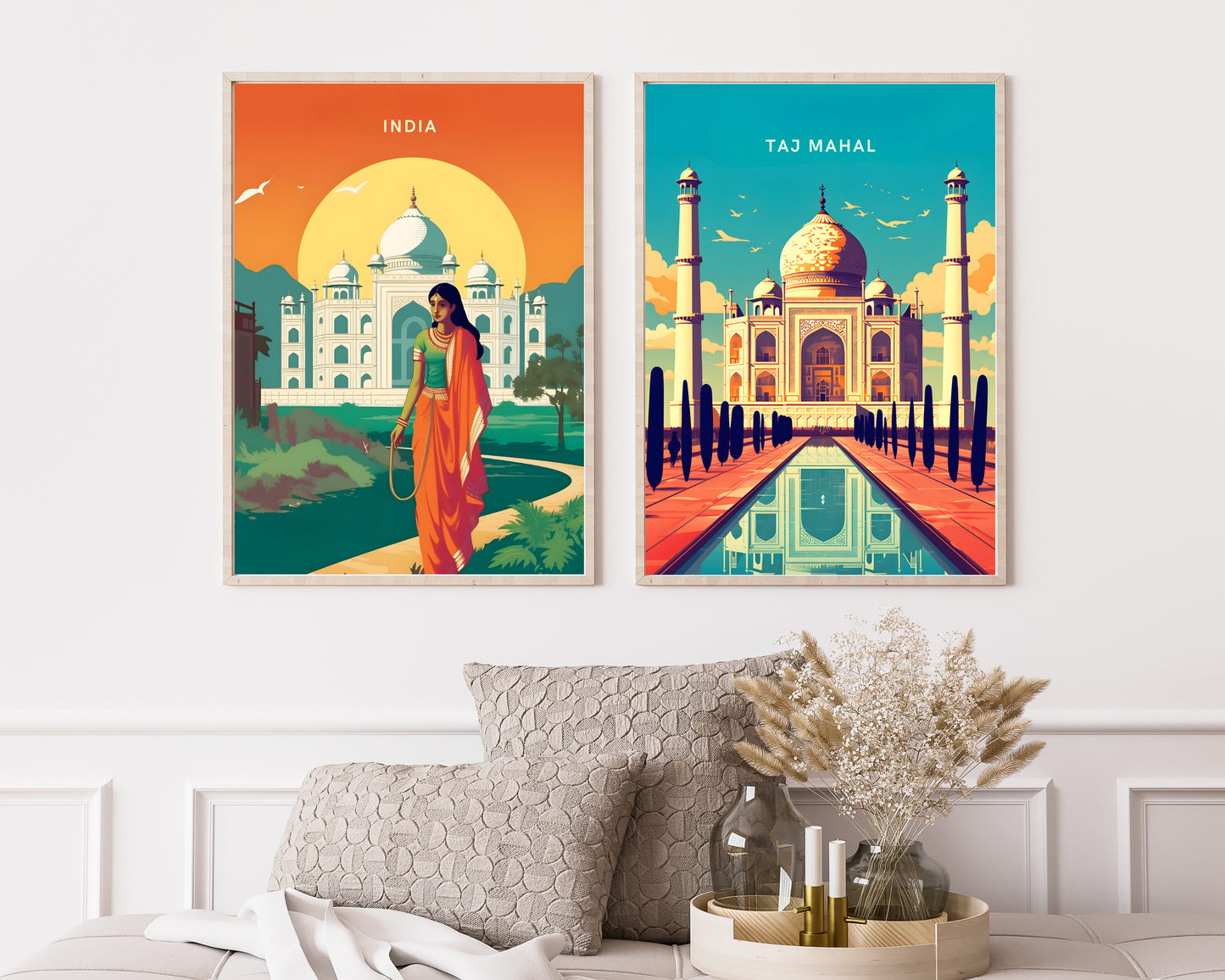 Vibrant India Travel Poster Print - Pitchers Design