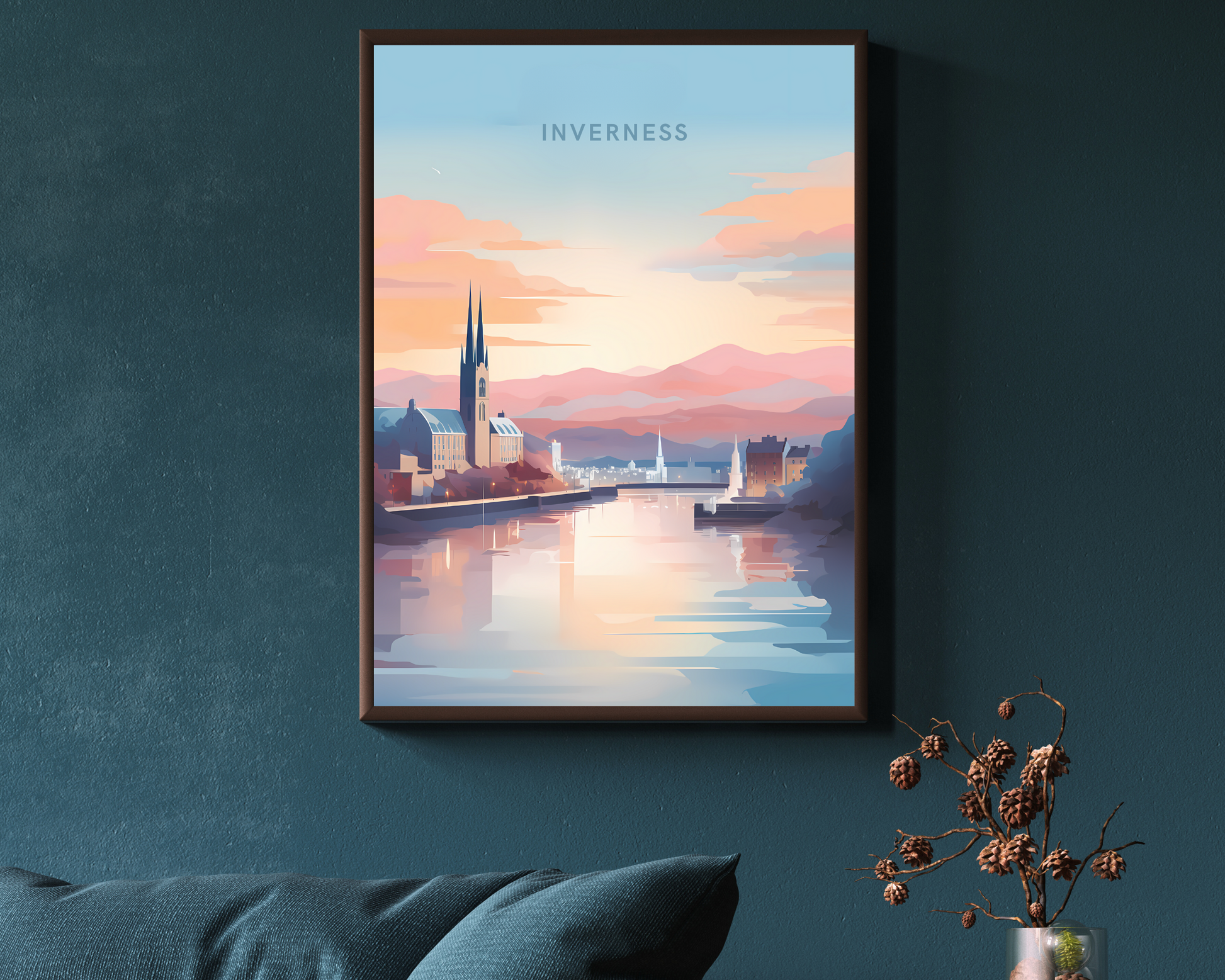 Inverness Scotland Travel Poster Print - Pitchers Design