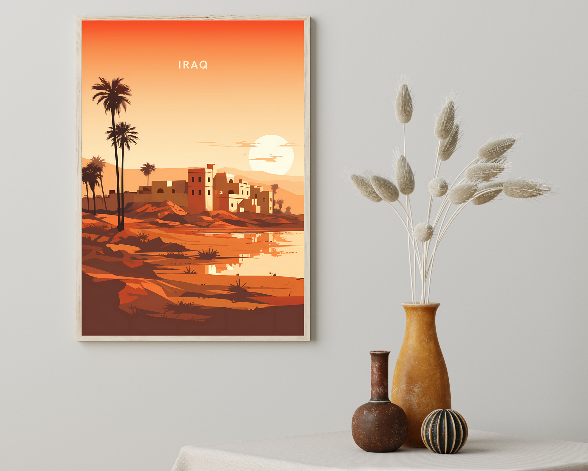 Iraq Local Village Travel Poster Print - Pitchers Design