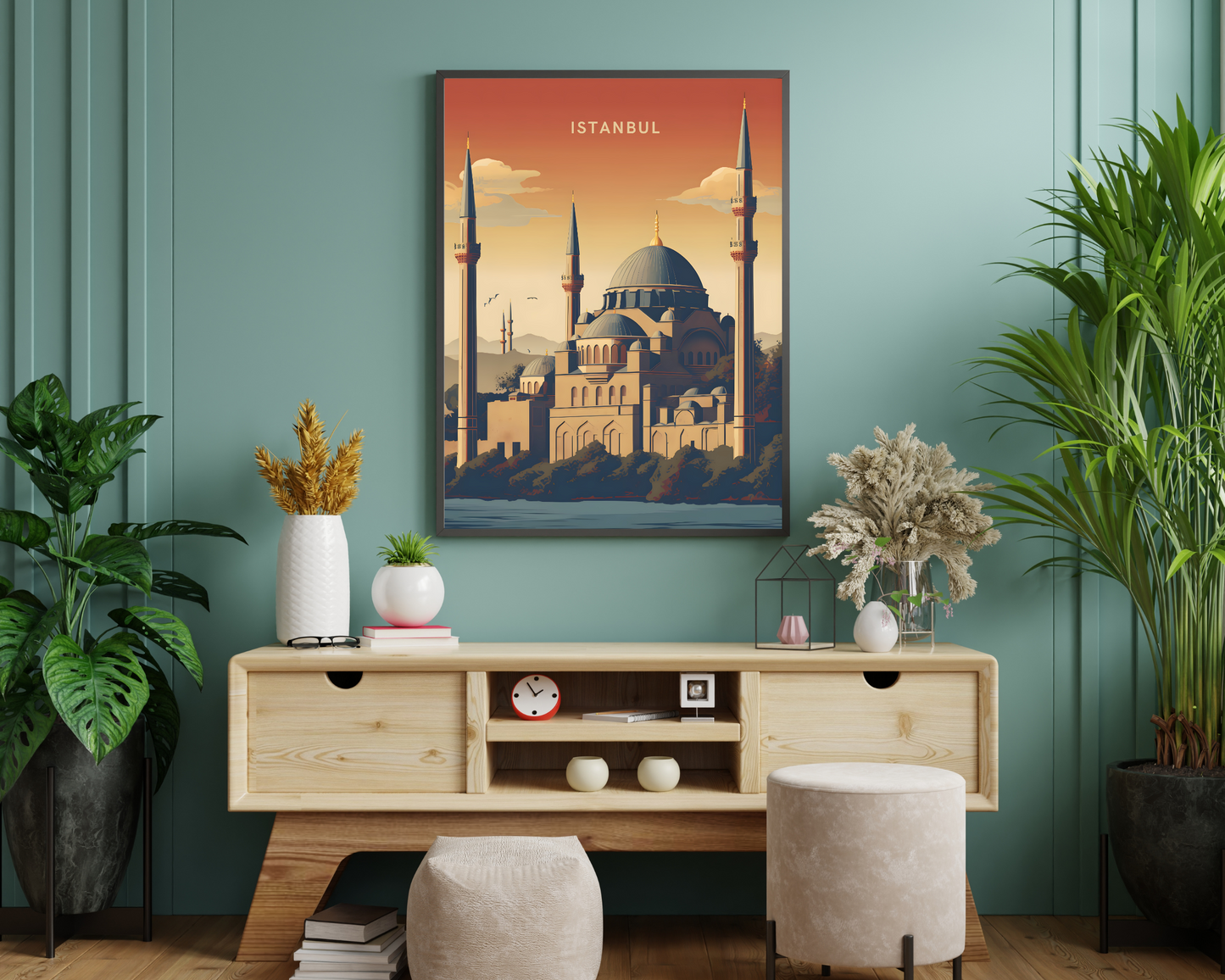 Istanbul Turkey Travel Poster Print - Pitchers Design