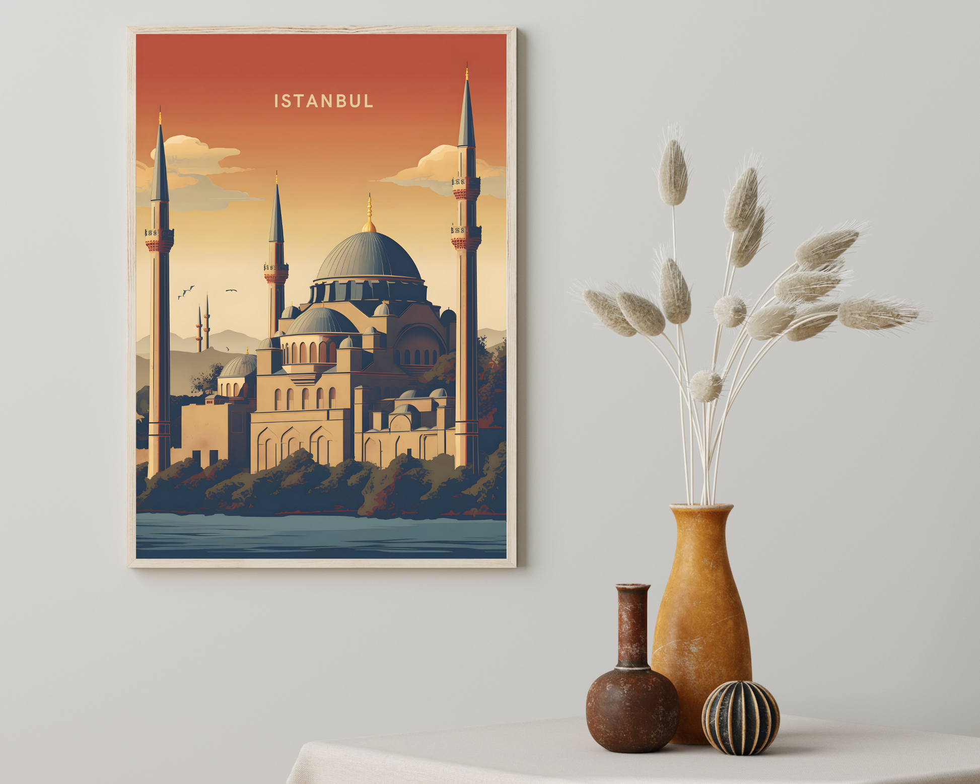 Istanbul Turkey Travel Poster Print - Pitchers Design