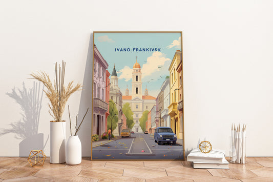 Ivano-Frankivsk Ukraine Travel Print Poster - Pitchers Design