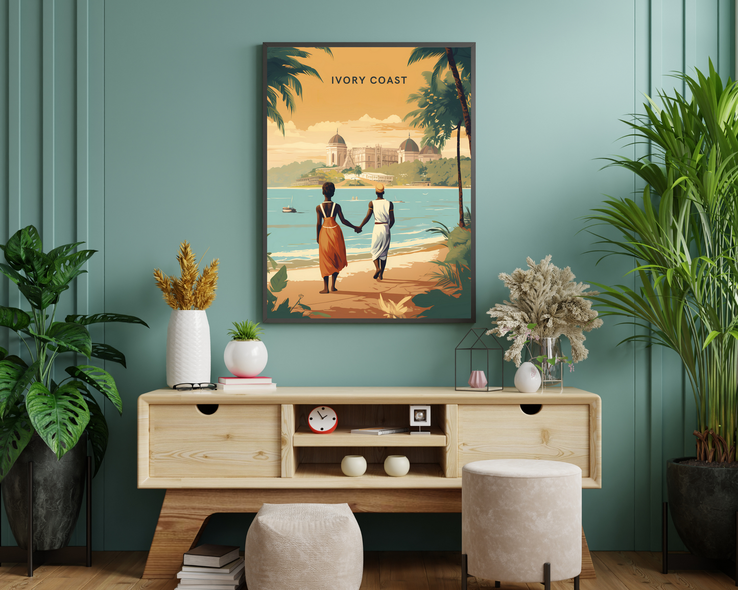 Ivory Coast Travel Poster Print - Pitchers Design