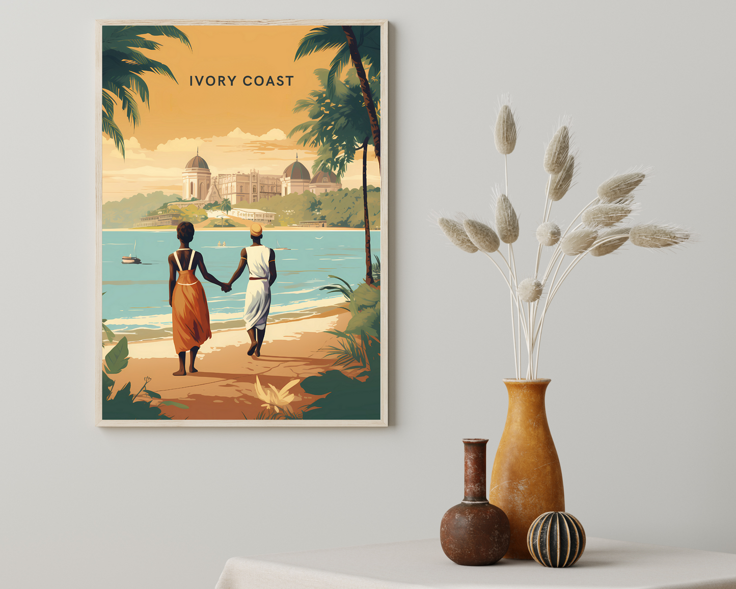 Ivory Coast Travel Poster Print - Pitchers Design