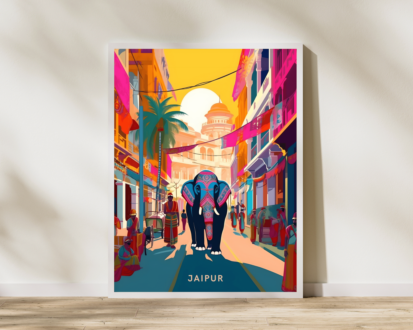 Jaipur India Holi Festival Travel Poster Print - Pitchers Design