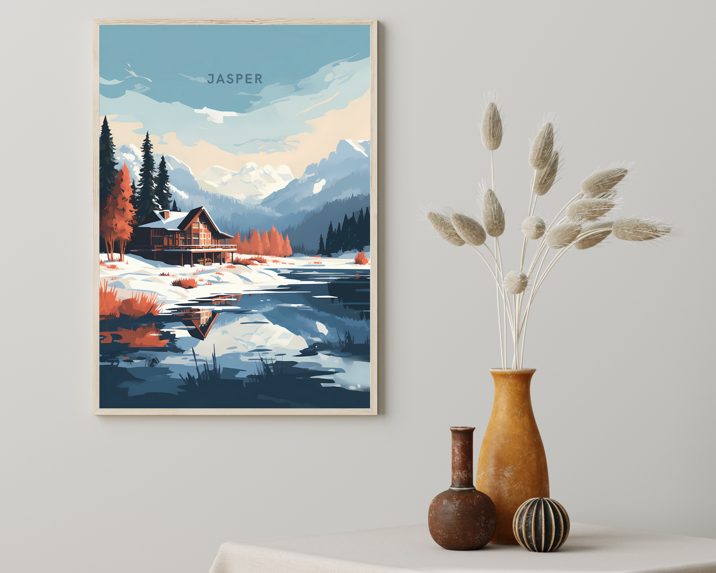 Jasper Alberta Canada Travel Poster Print - Pitchers Design