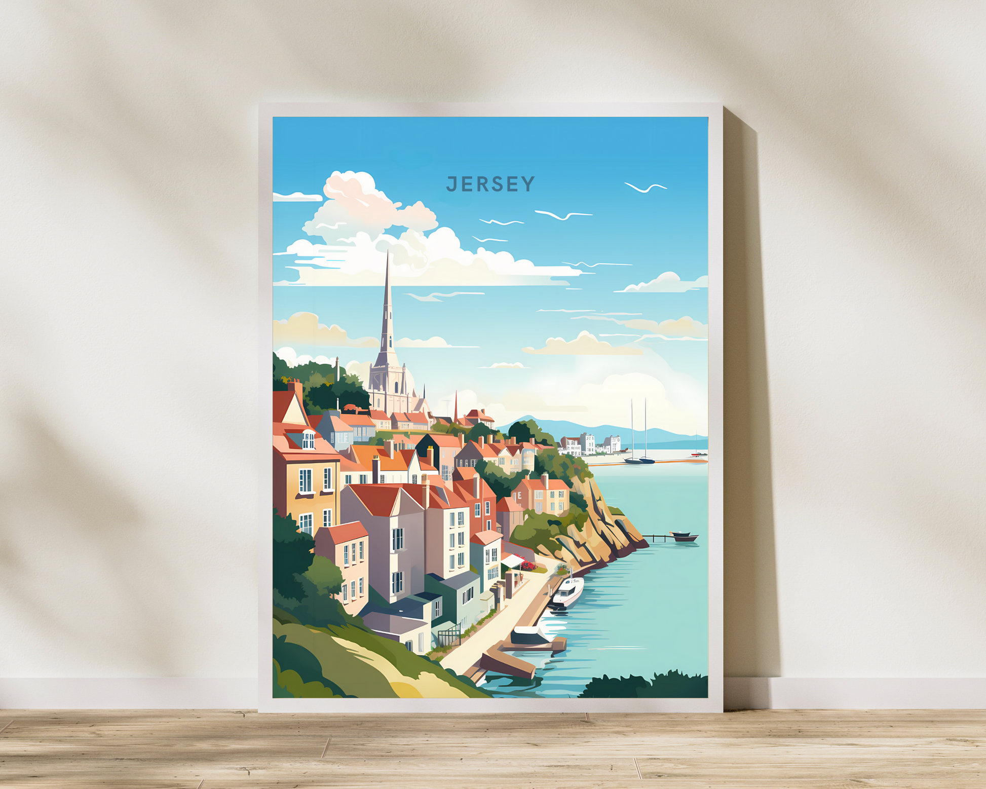 Jersey Channel Islands United Kingdom Travel Poster Print - Pitchers Design