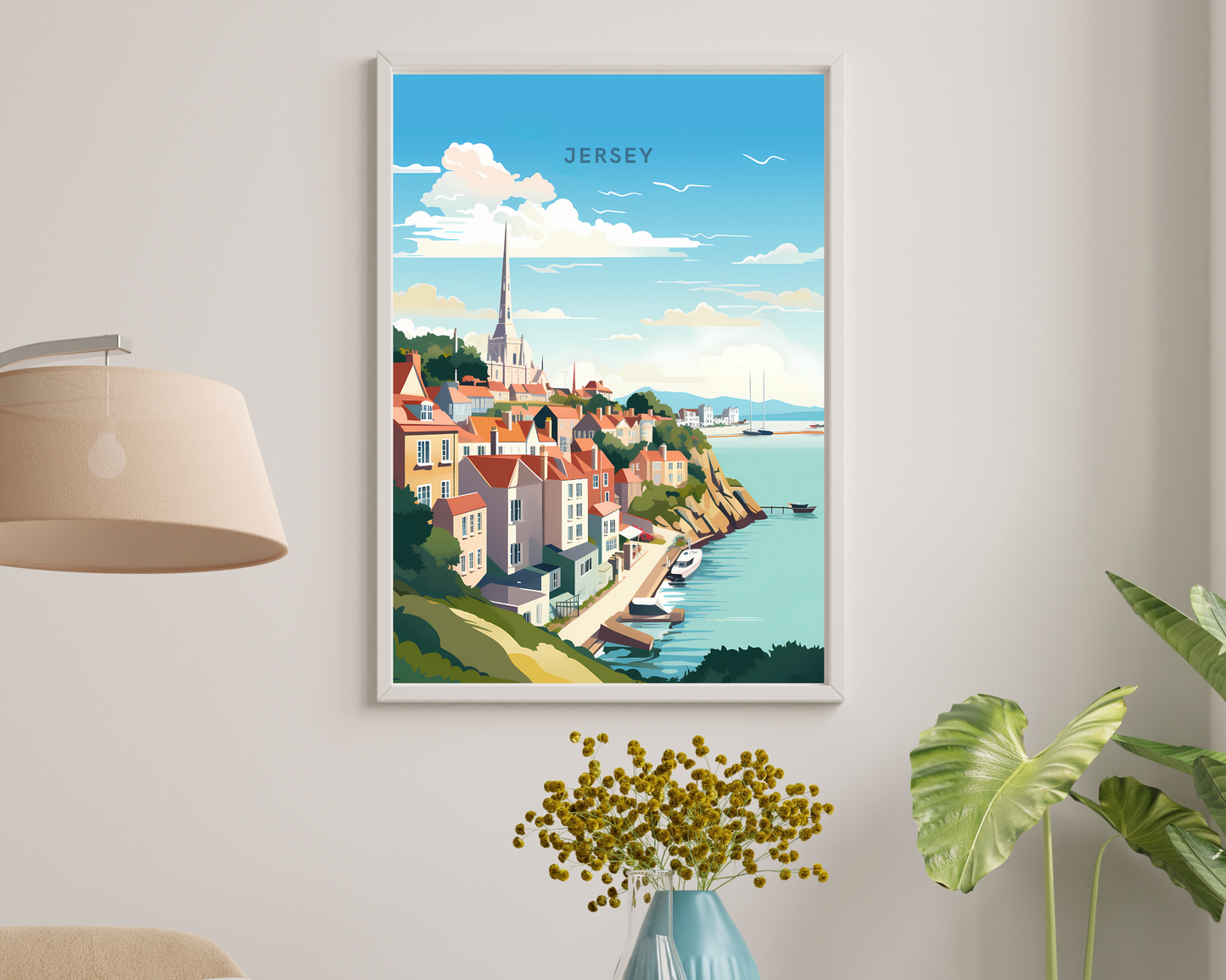 Jersey Channel Islands United Kingdom Travel Poster Print - Pitchers Design