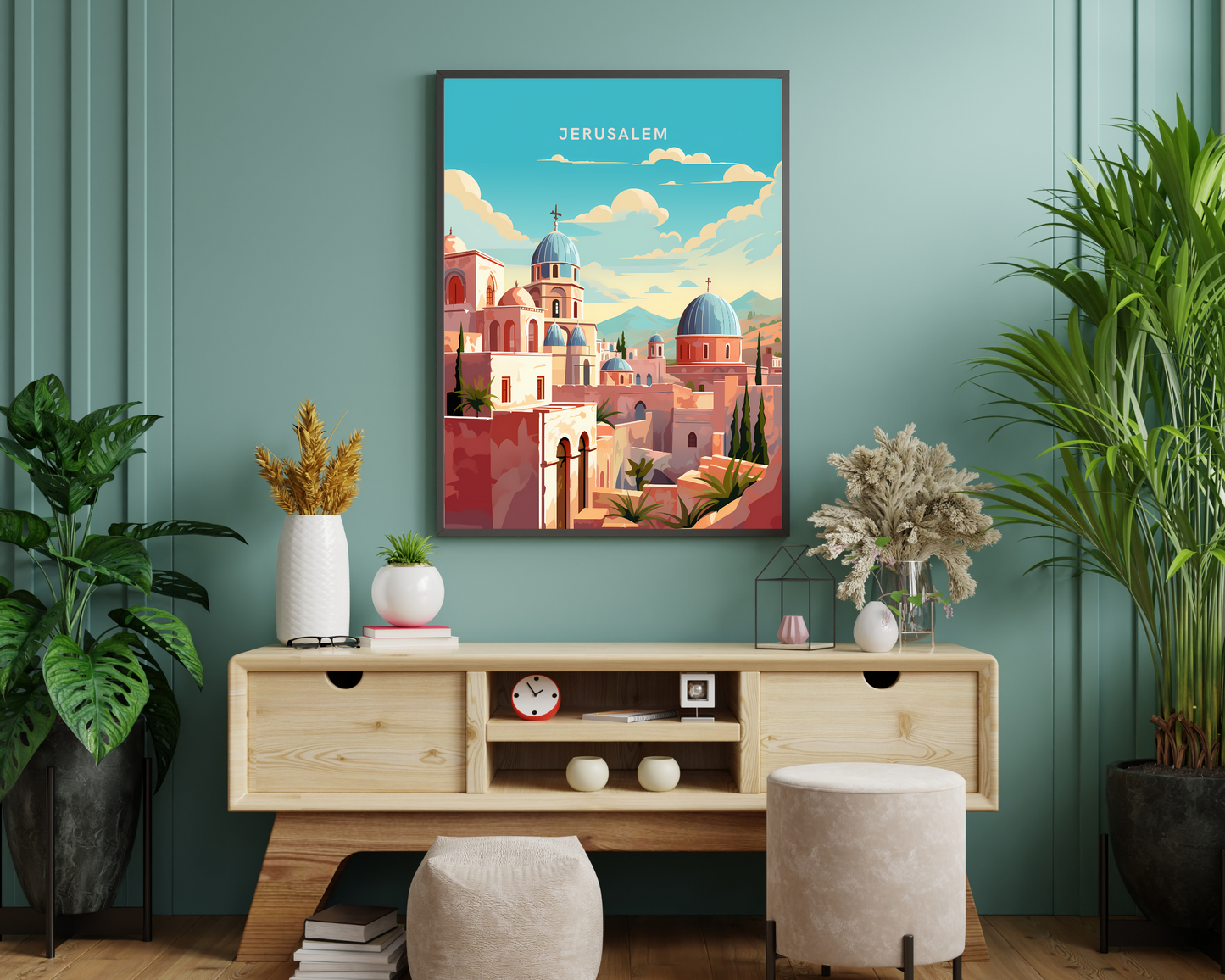 Jerusalem Israel Travel Poster Print - Pitchers Design